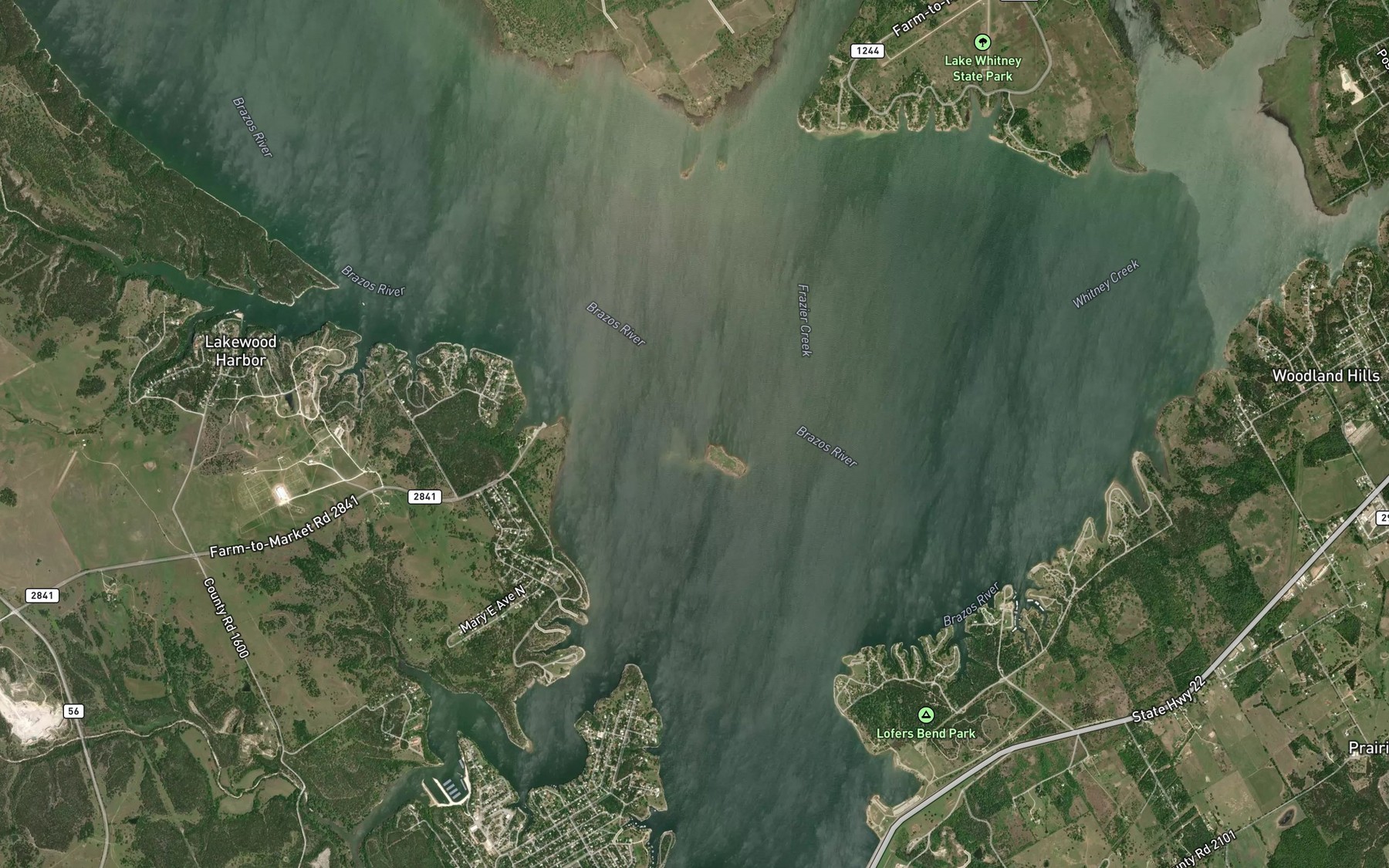 Satellite map of the Walling Bend