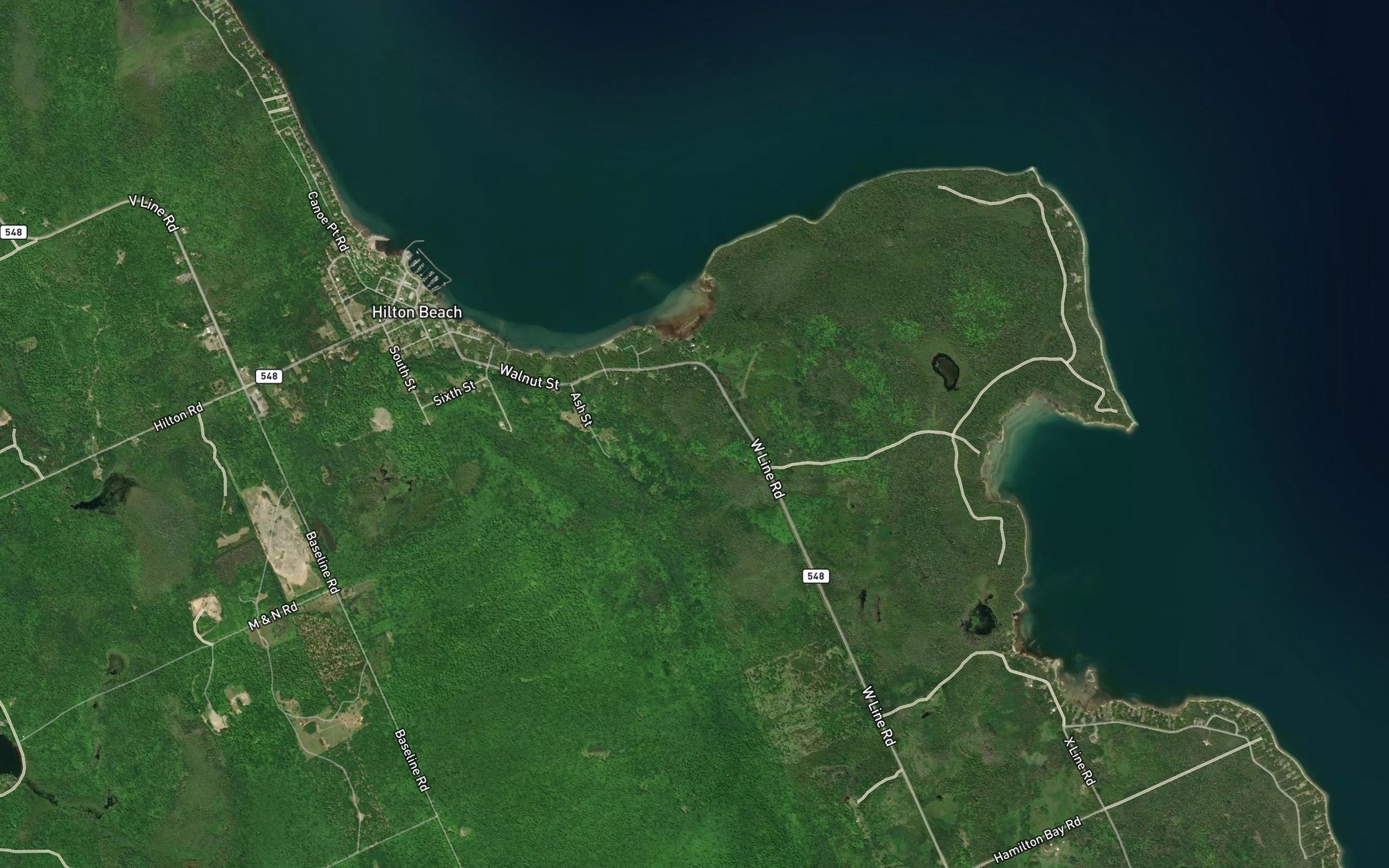 Satellite map of the Fisher Bay