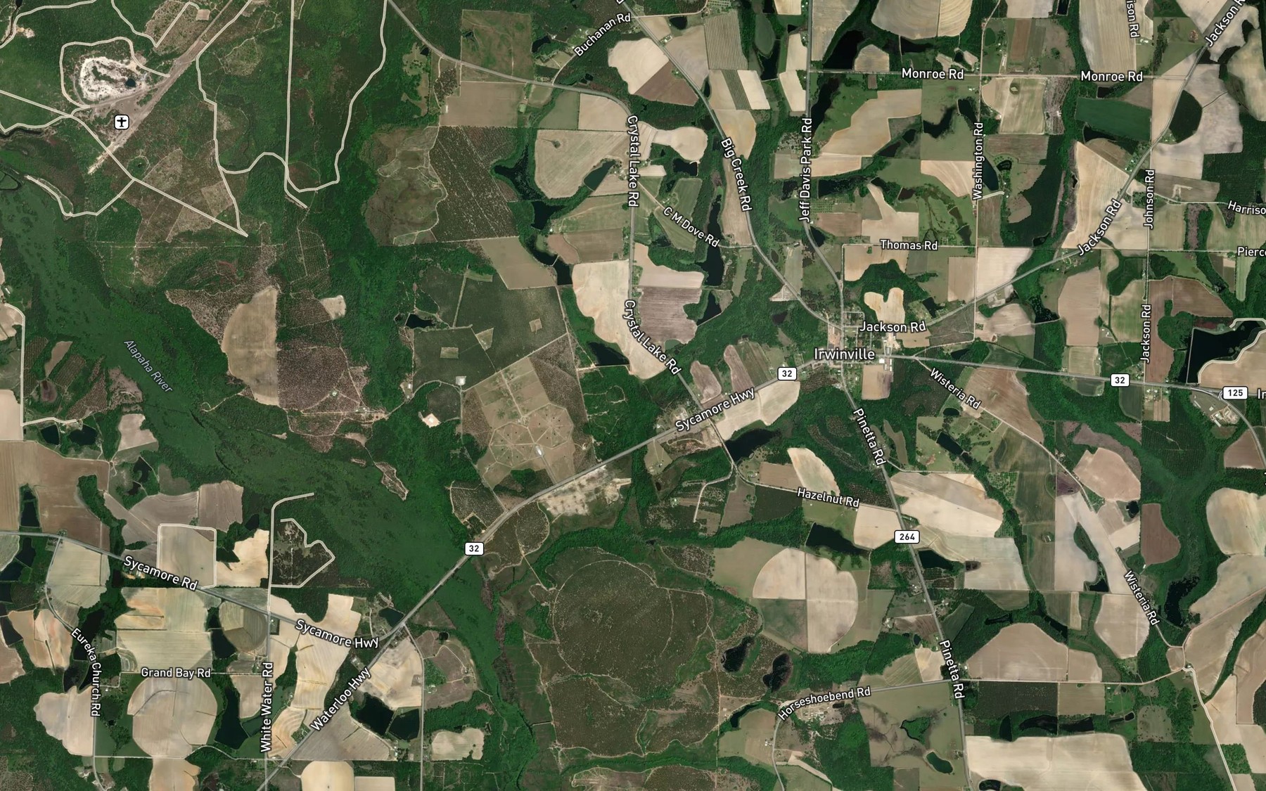 Satellite map of the Boggy Branch
