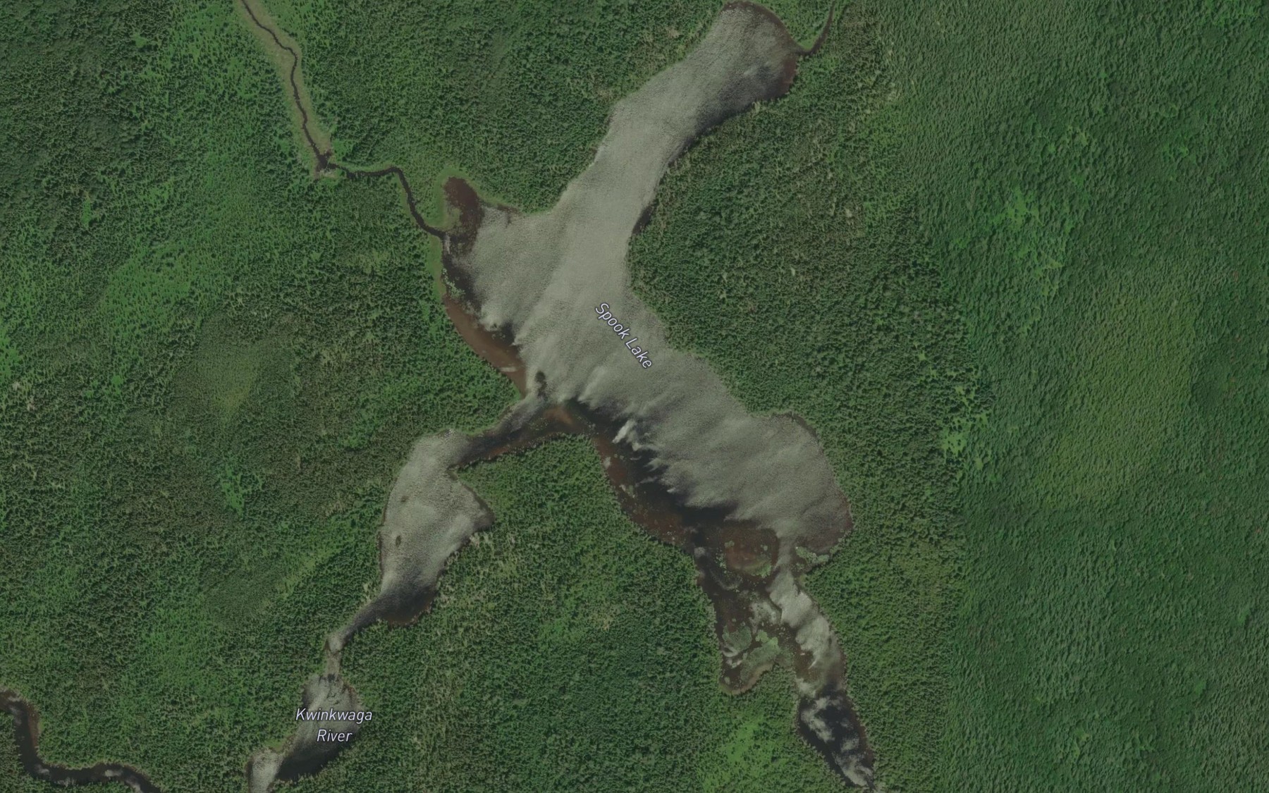 Satellite map of the Spook Lake