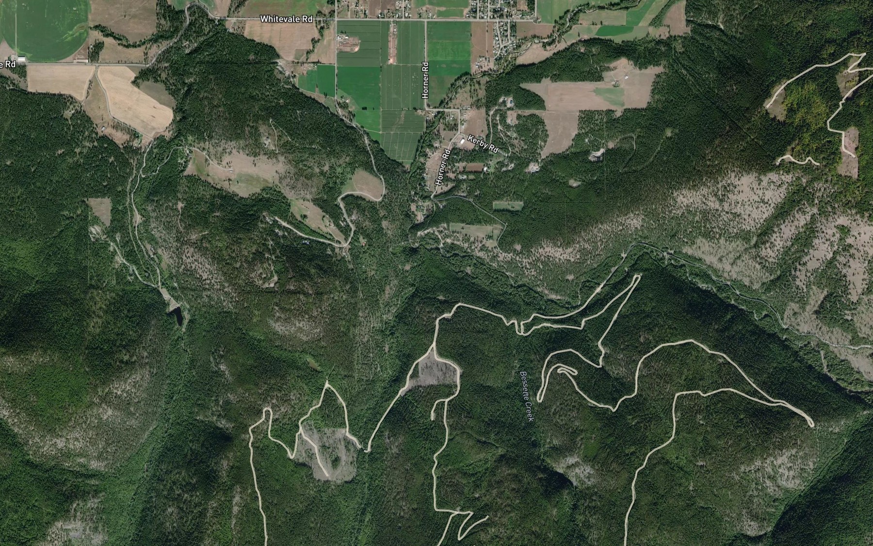 Satellite map of the Harris Creek
