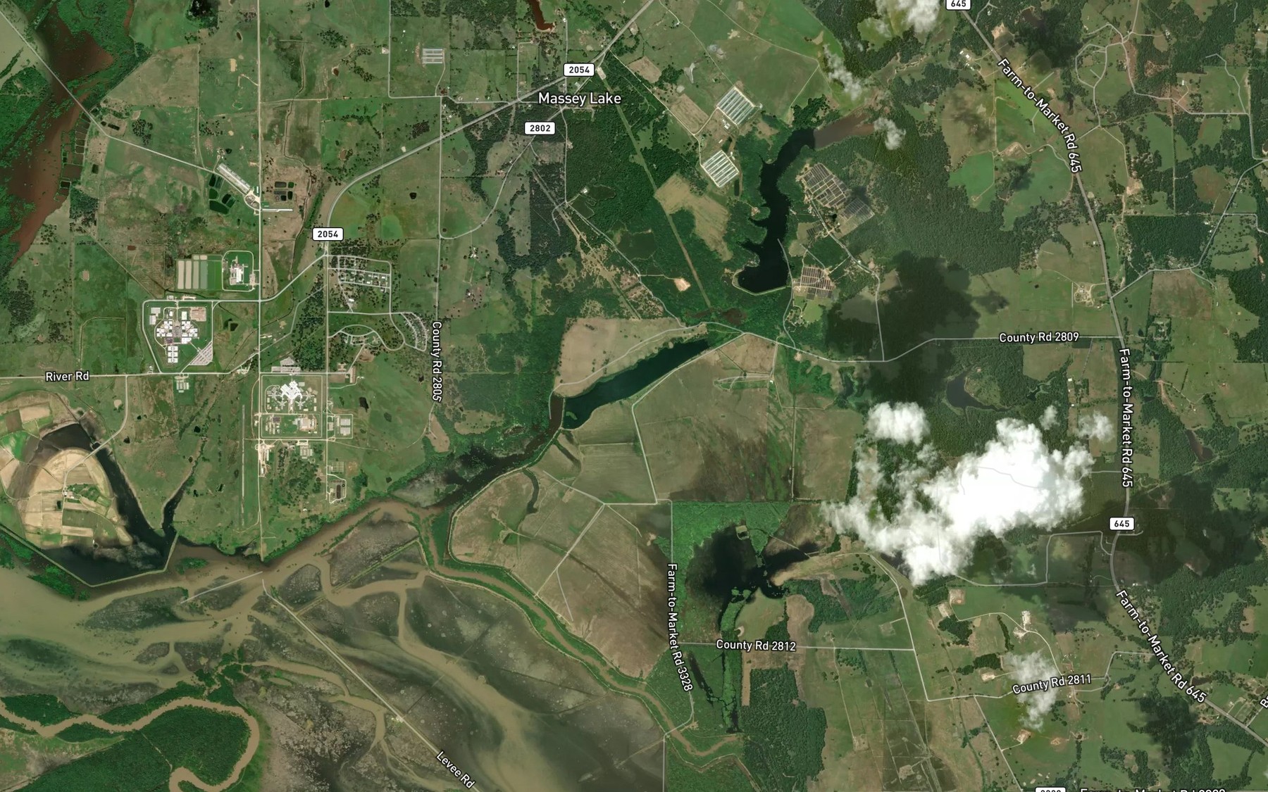 Satellite map of the Carroll Lake