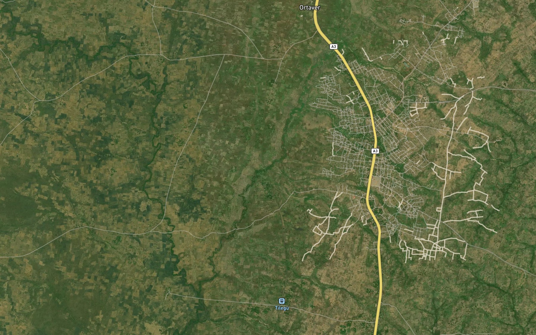 Satellite map of the River Akoko