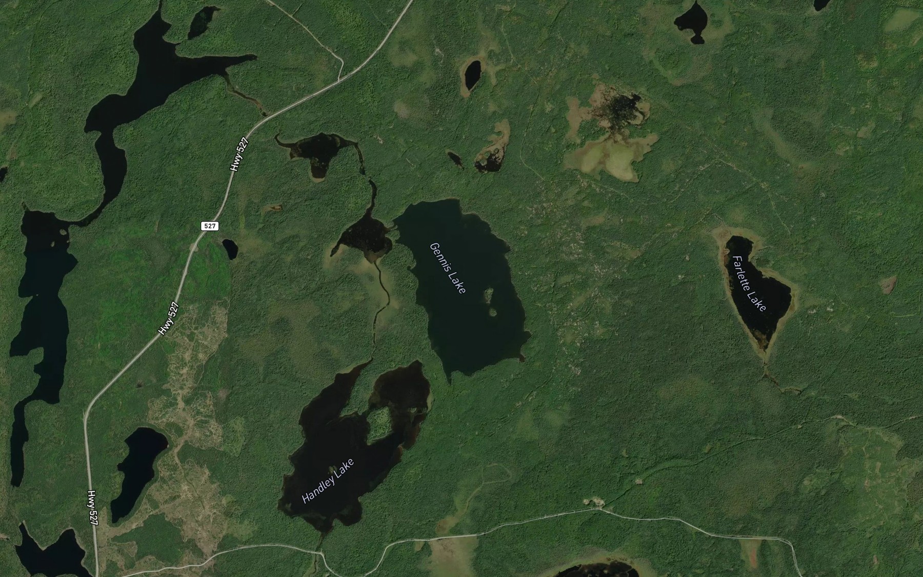 Satellite map of the Gennis Lake