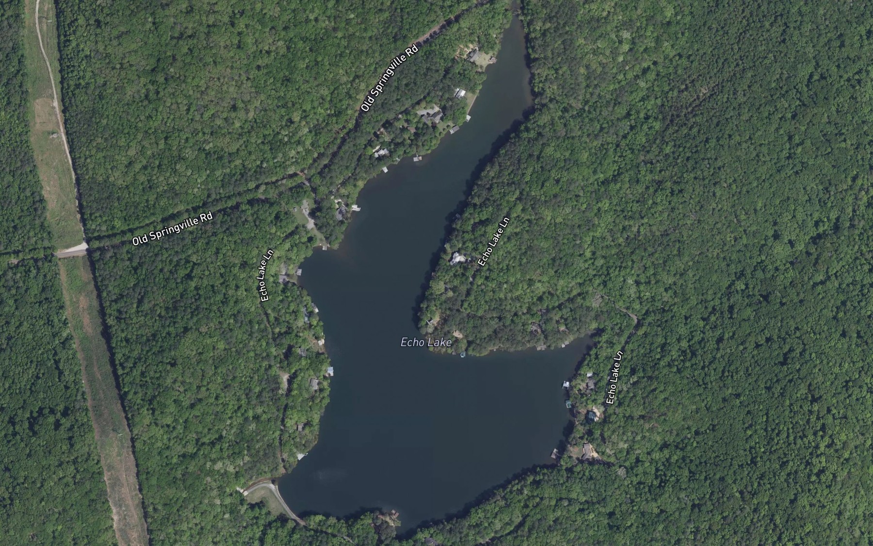 Satellite map of the Echo Lake