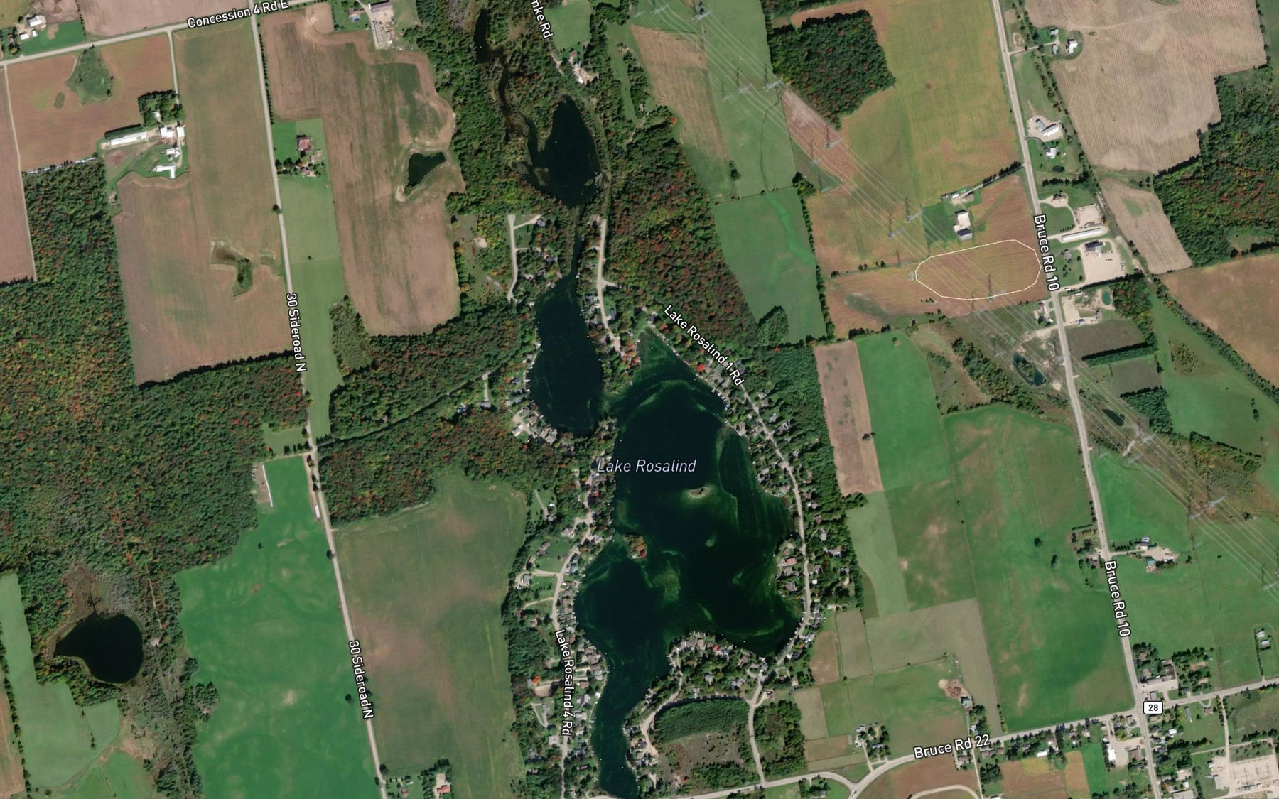 Satellite map of the Lake Rosalind