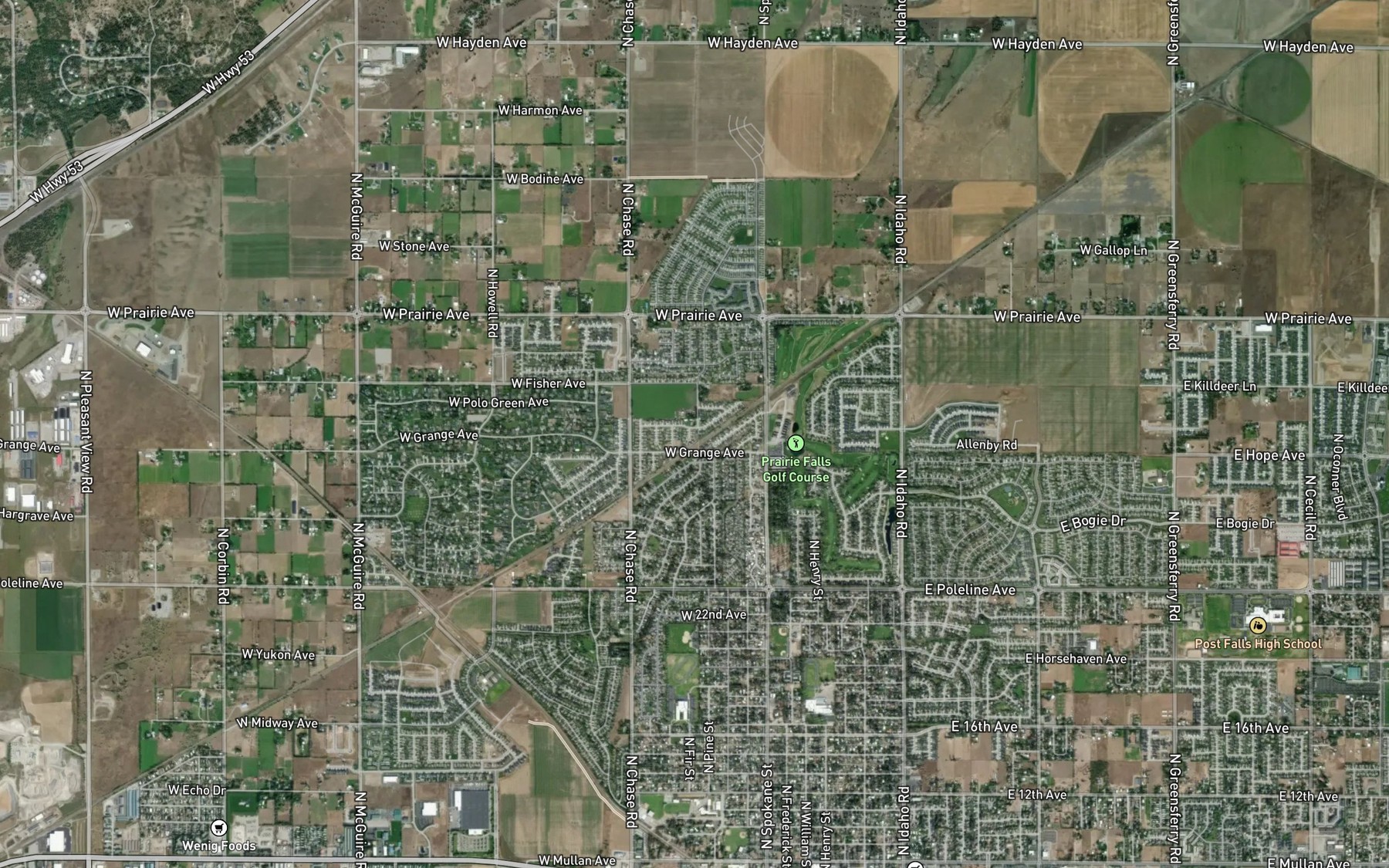 Satellite map of the East Greenacres East Ditch