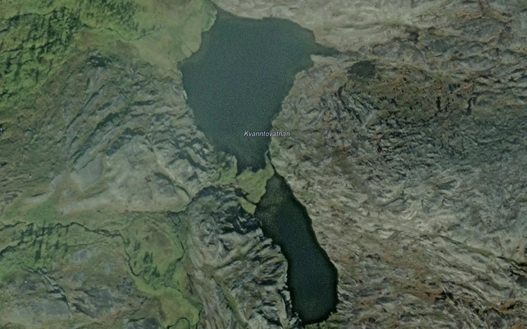 Satellite map of the Kvanntovatnan