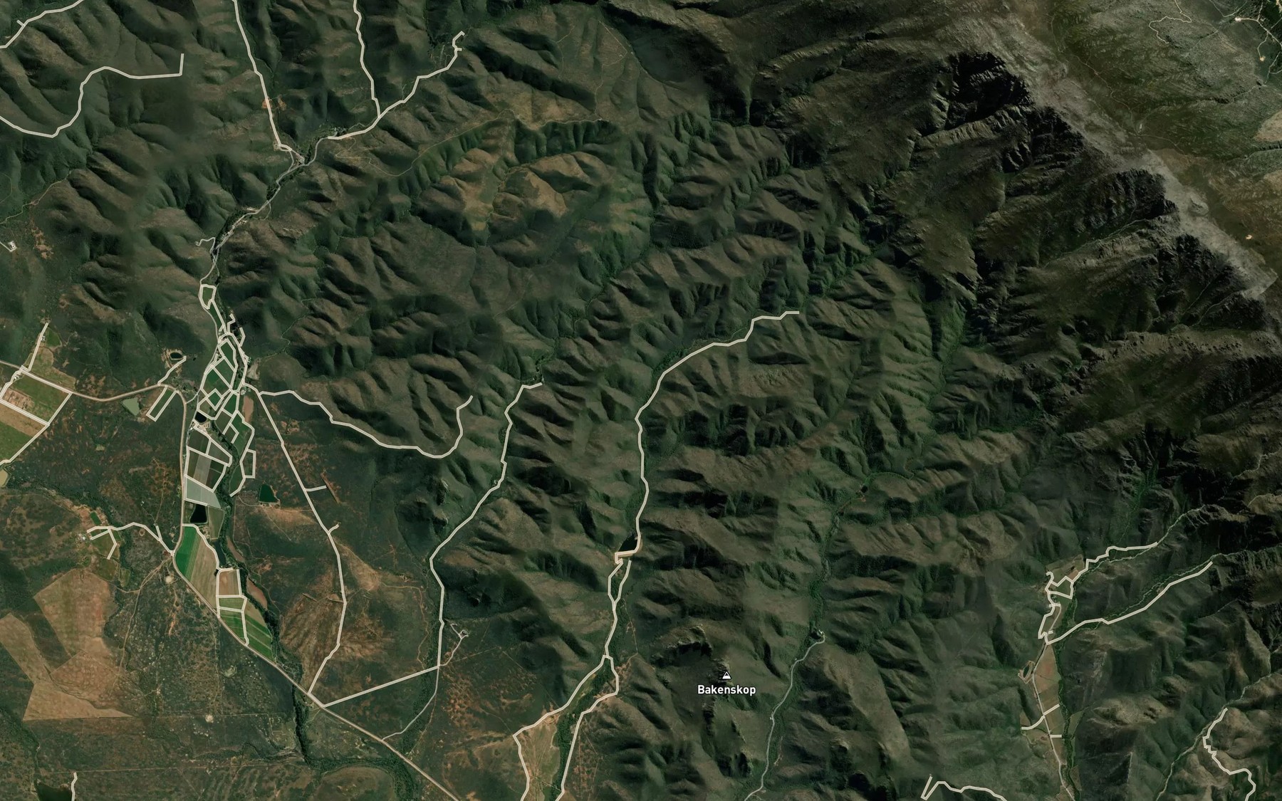 Satellite map of the Middelstekloof