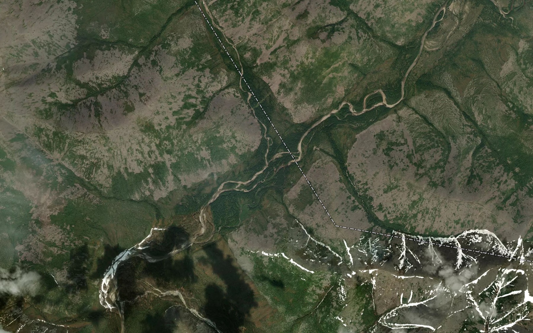 Satellite map of the Ushkan