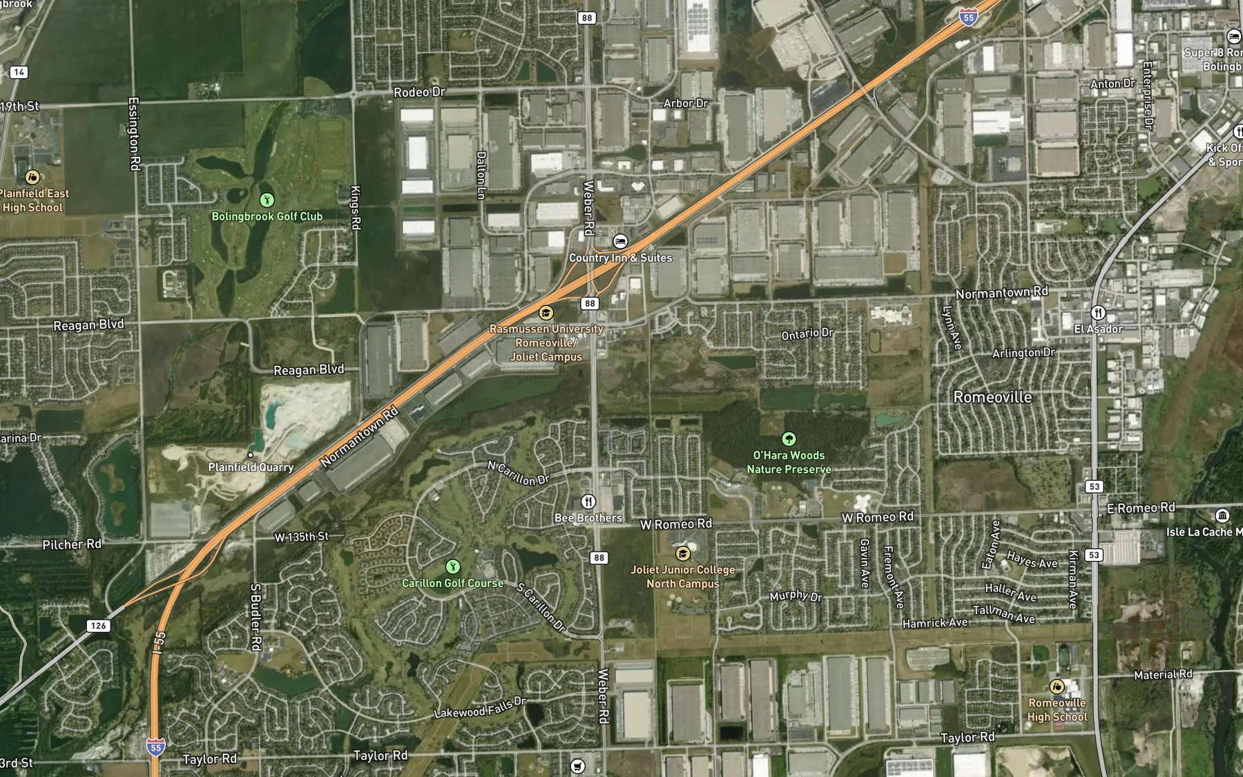 Satellite map of the Lilly Cache Slough