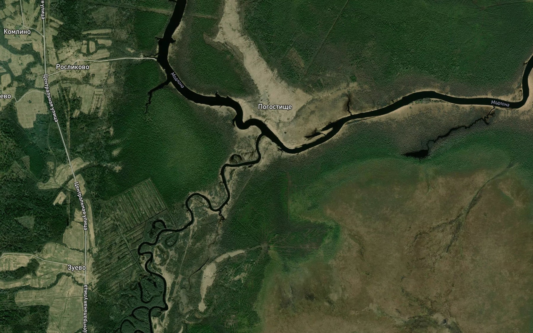 Satellite map of the Ukhtomitsa