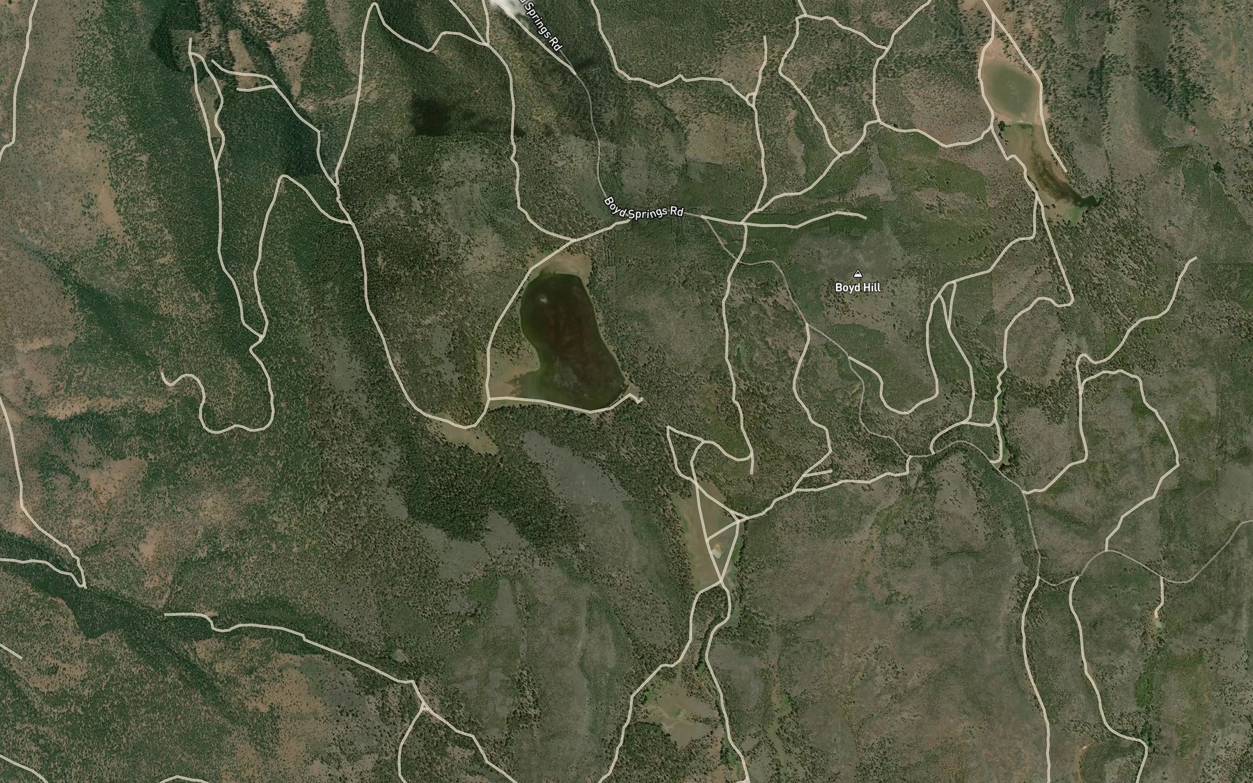 Satellite map of the Hoover Flat Reservoir
