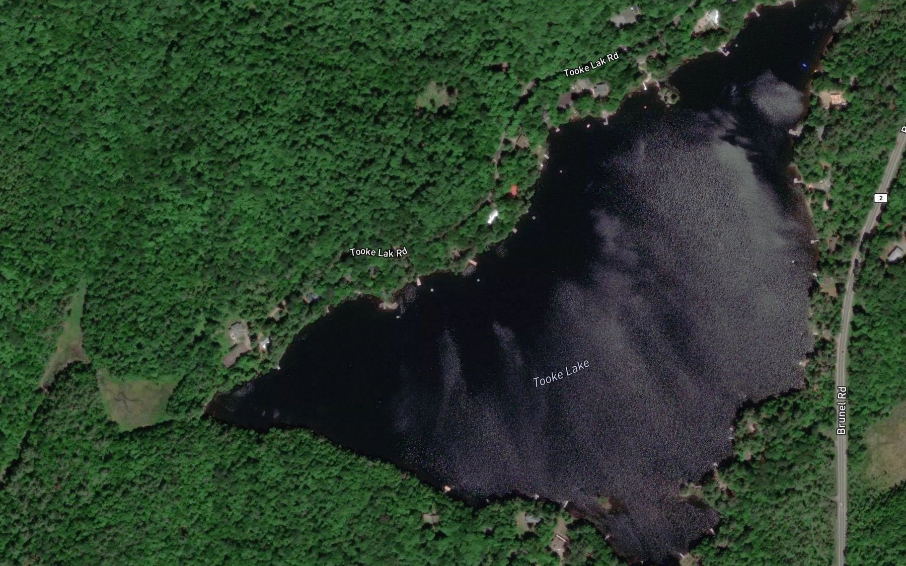 Satellite map of the Tooke Lake