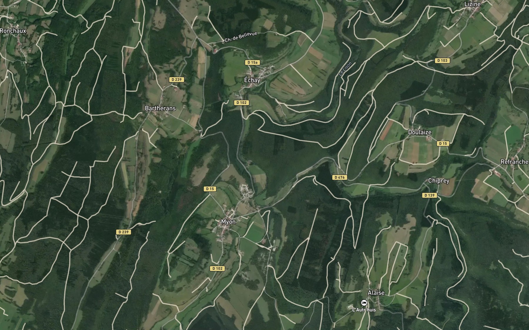 Satellite map of the Ruisseau la Conche