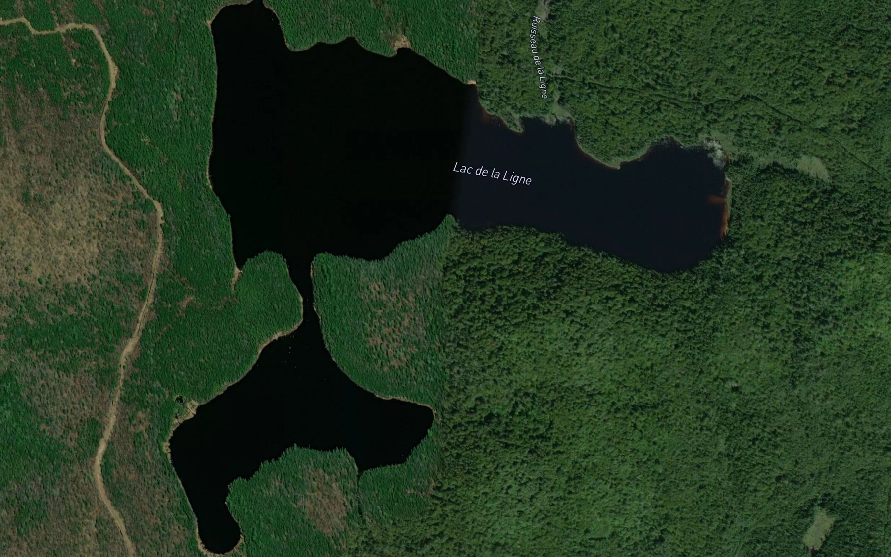 Satellite map of the Lac de la Ligne