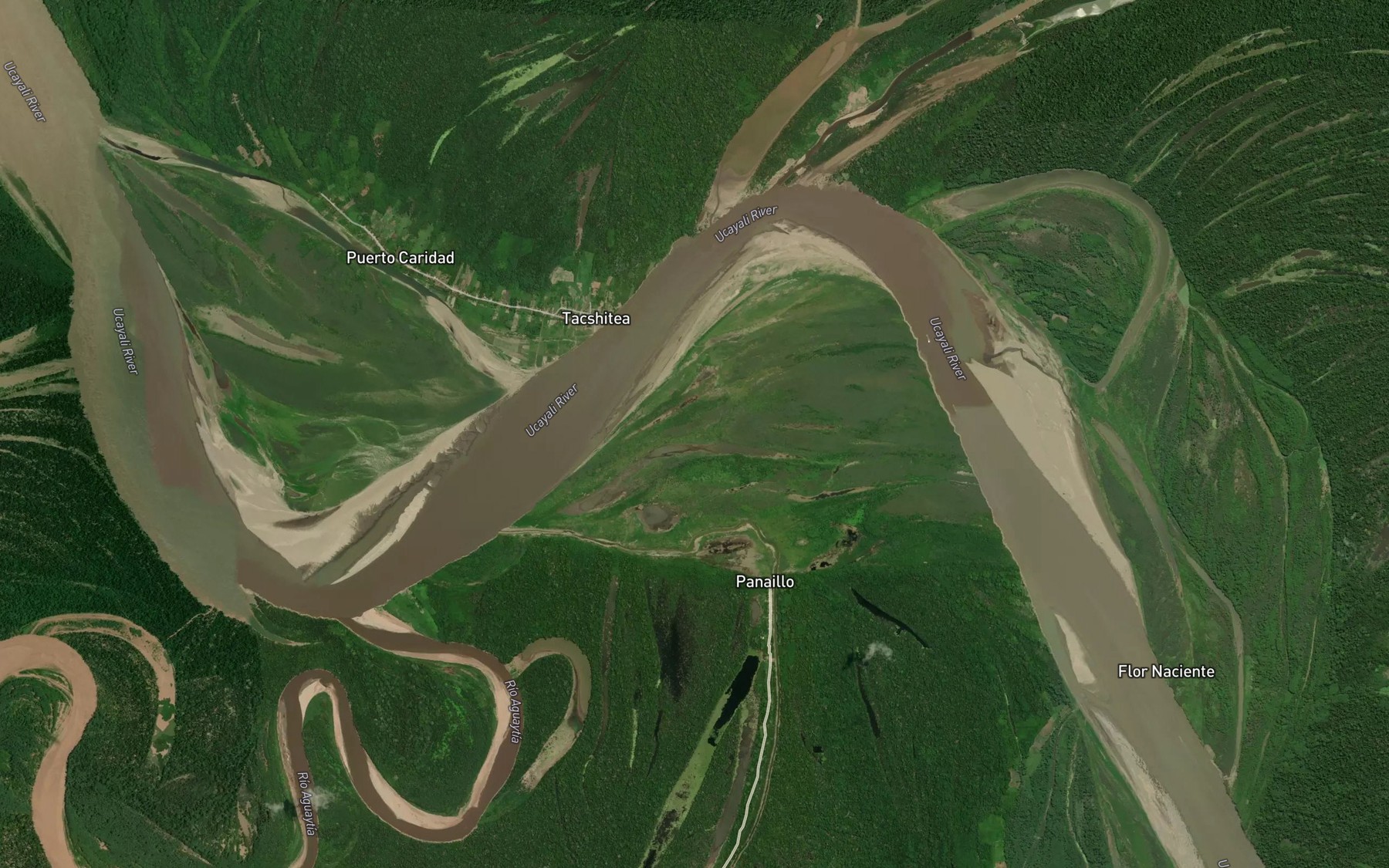 Satellite map of the Rio Aguaytia