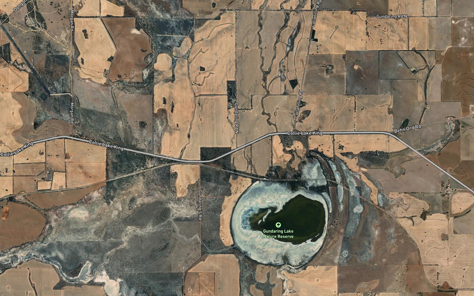 Satellite map of the Collanilling Gully