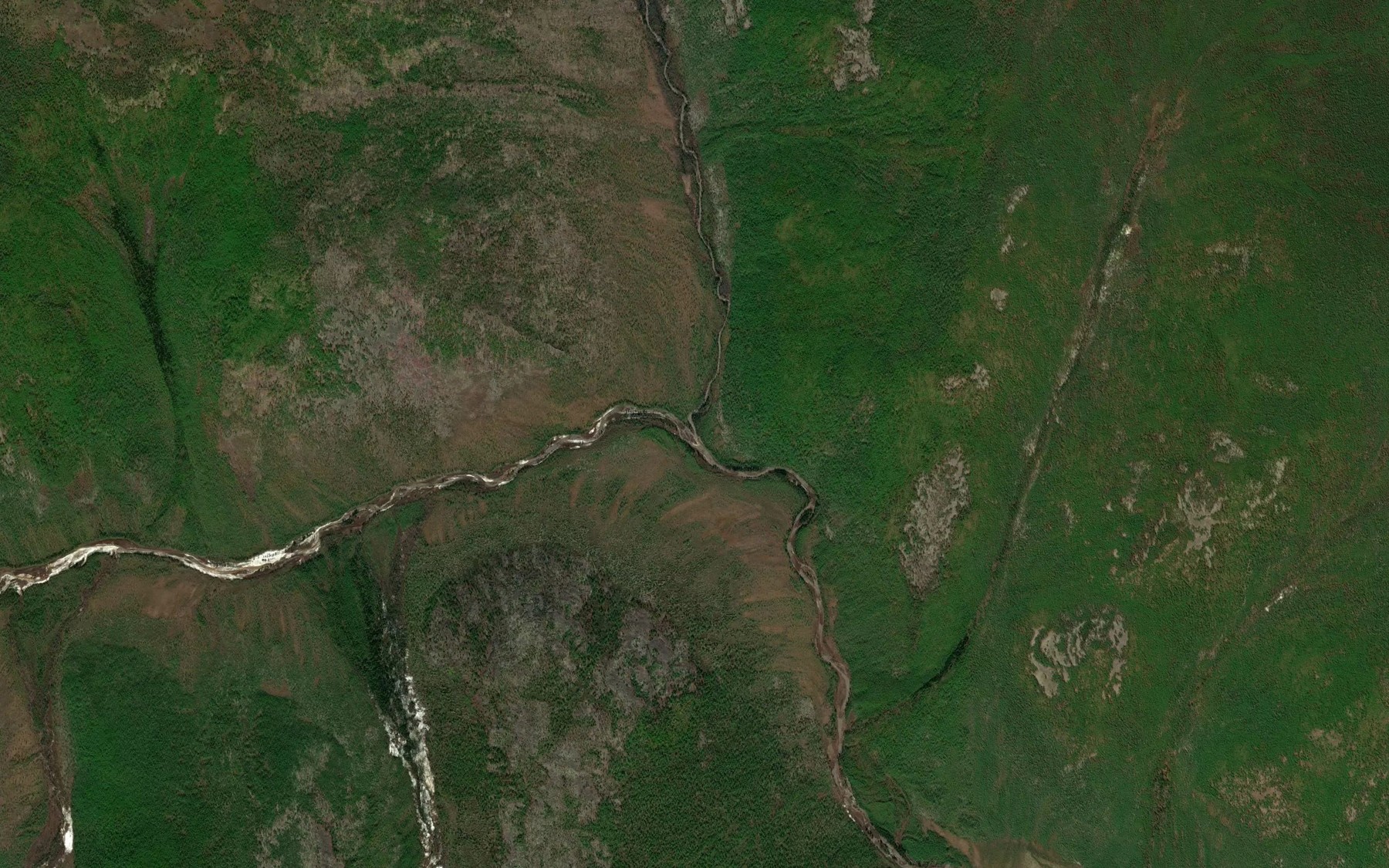 Satellite map of the Khangas-Tygymaty