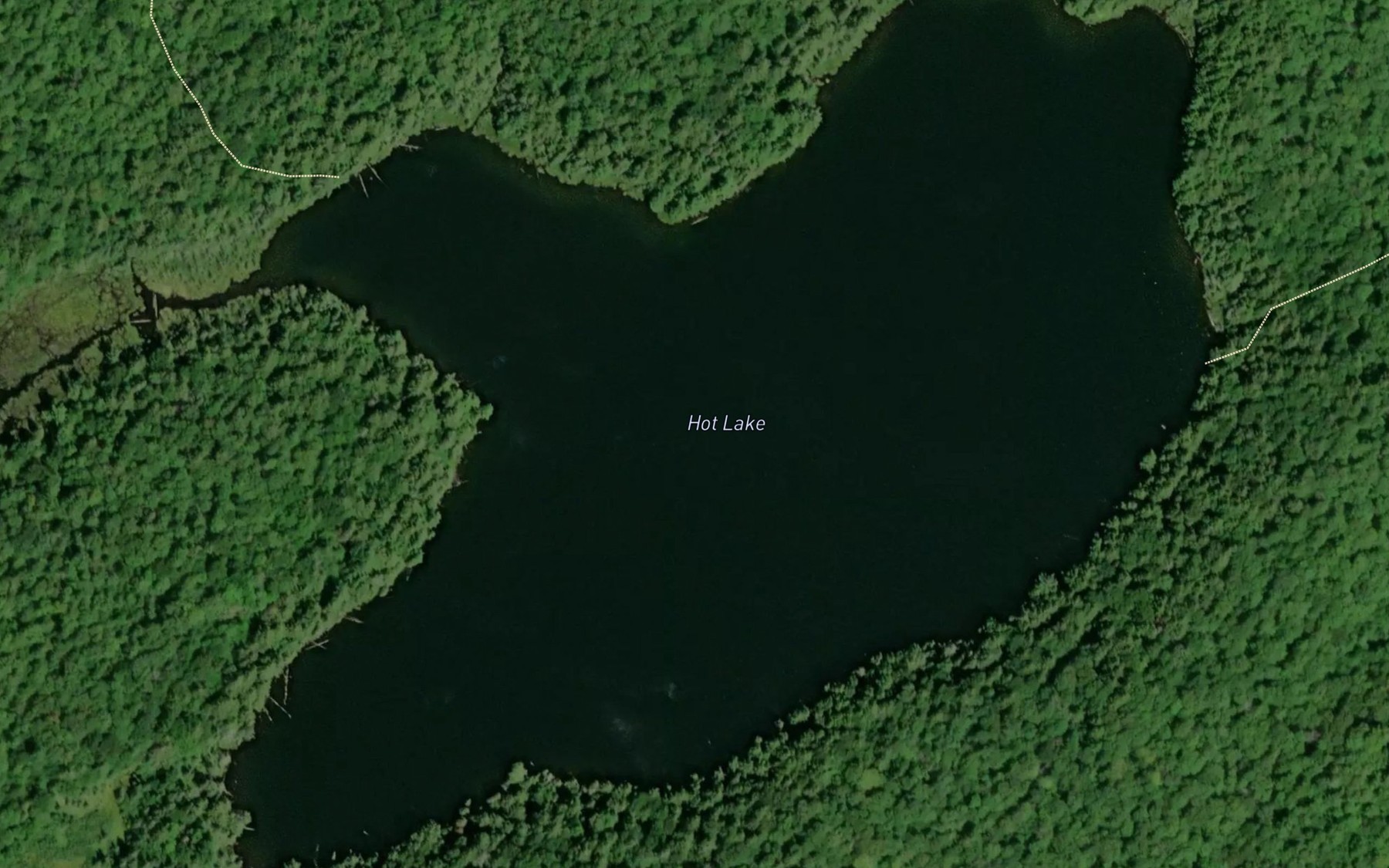 Satellite map of the Hot Lake