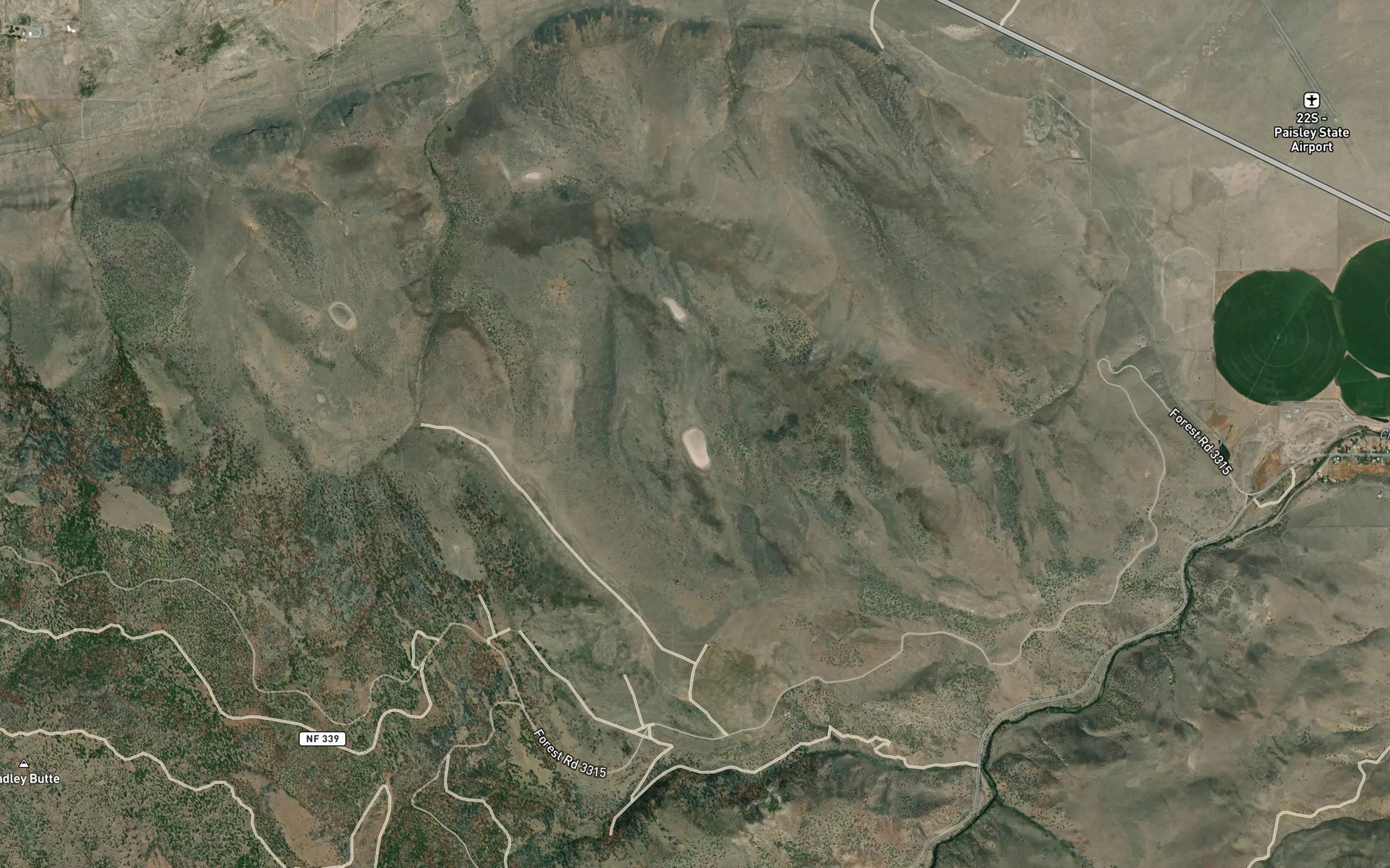 Satellite map of the Twin Lakes