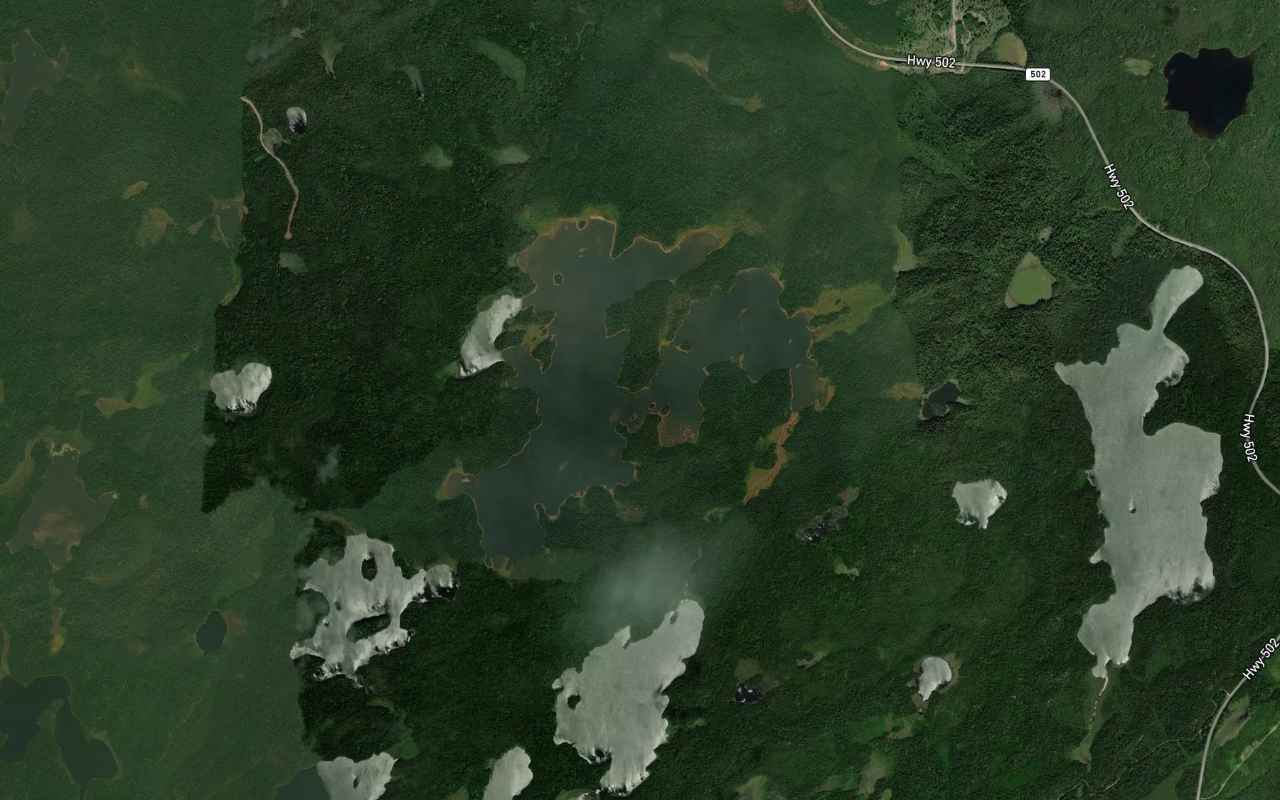 Satellite map of the Pincher Lake