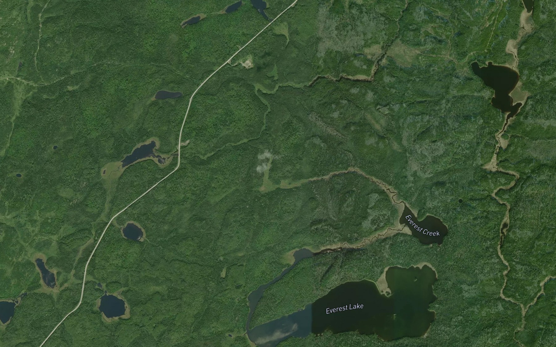 Satellite map of the Sparky Creek