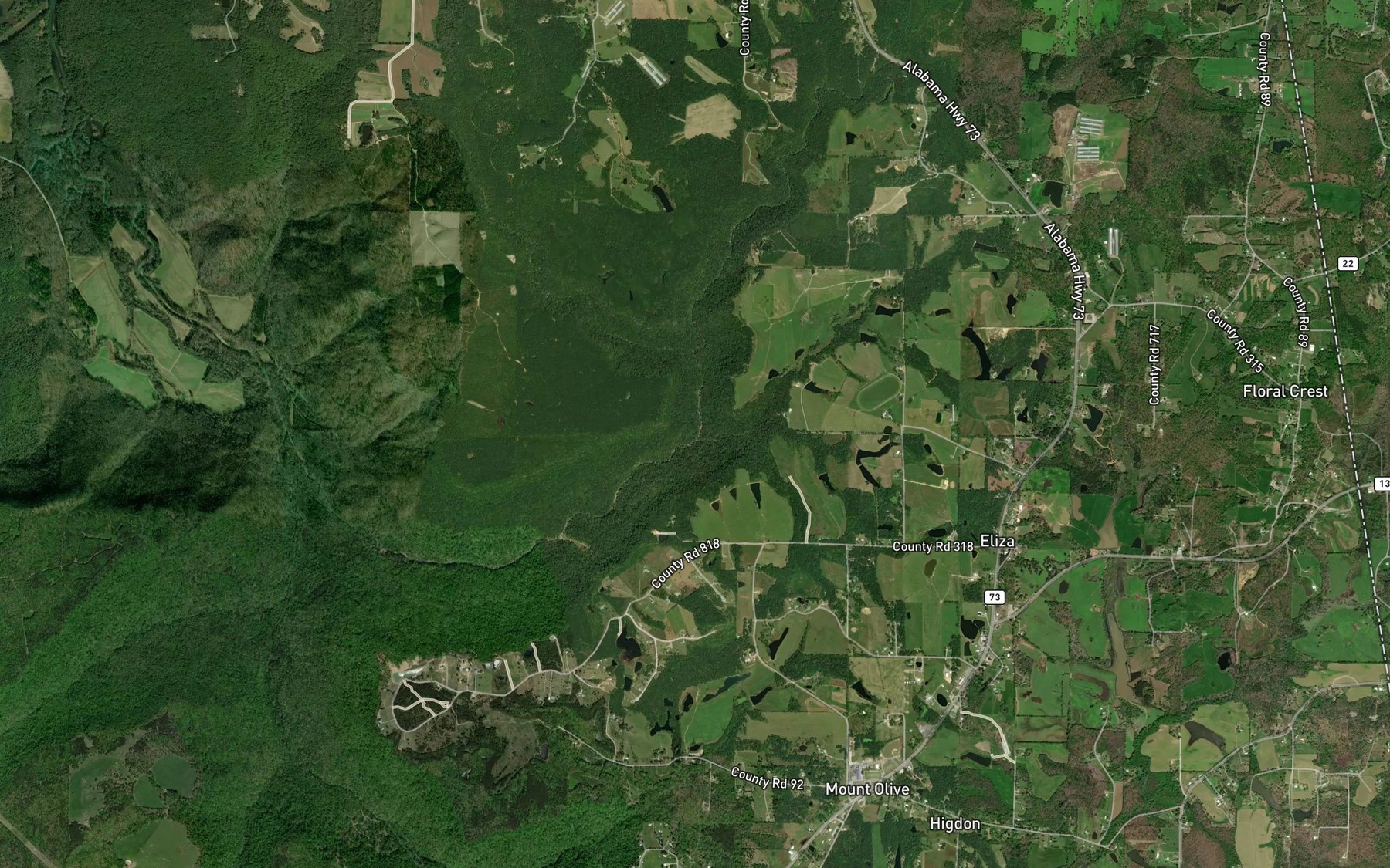 Satellite map of the Guest Creek