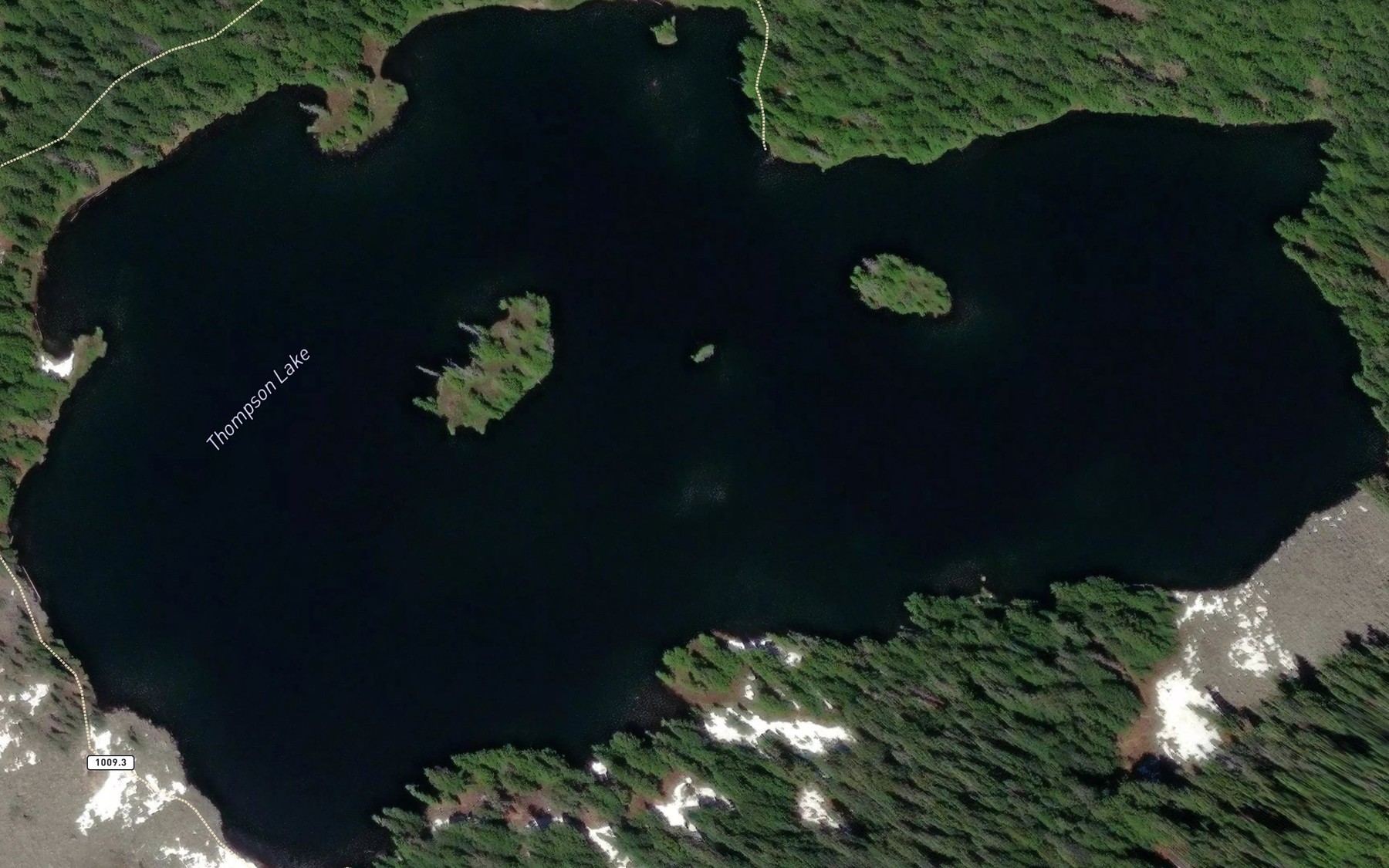 Satellite map of the Thompson Lake