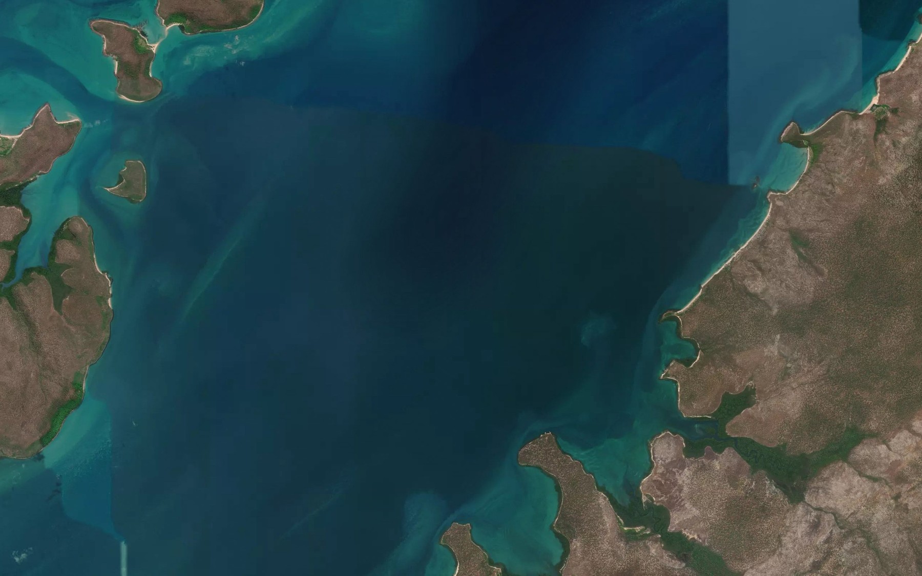 Satellite map of the Nalwarung Strait