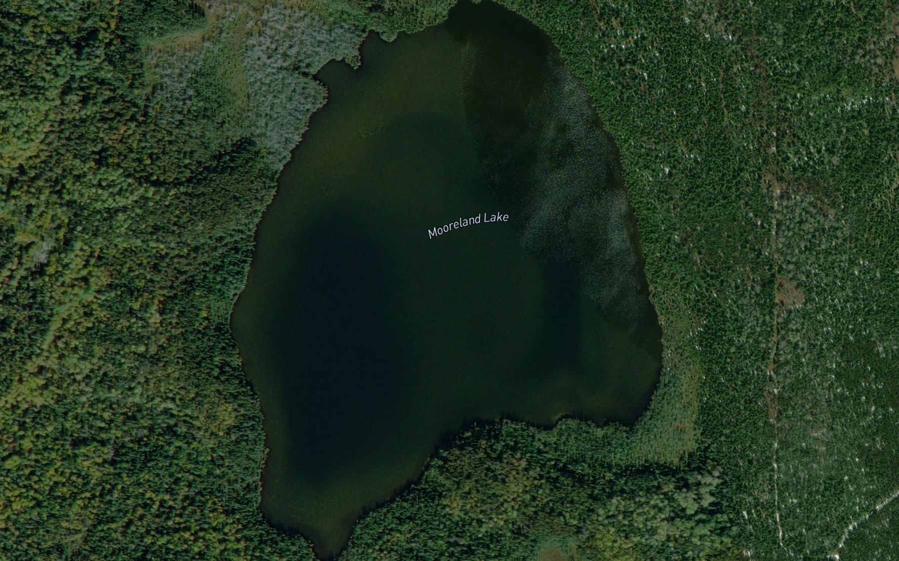 Satellite map of the Mooreland Lake