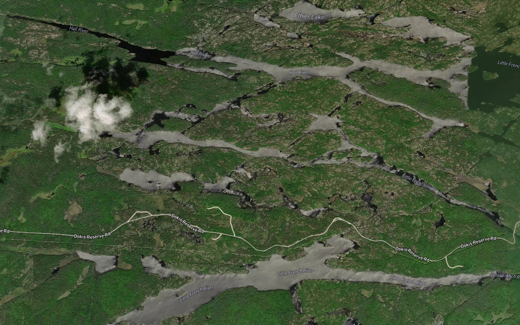 Satellite map of the Little Chaudiere Channel