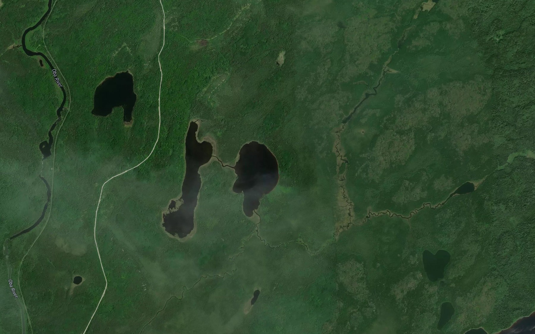 Satellite map of the Little Akron Creek
