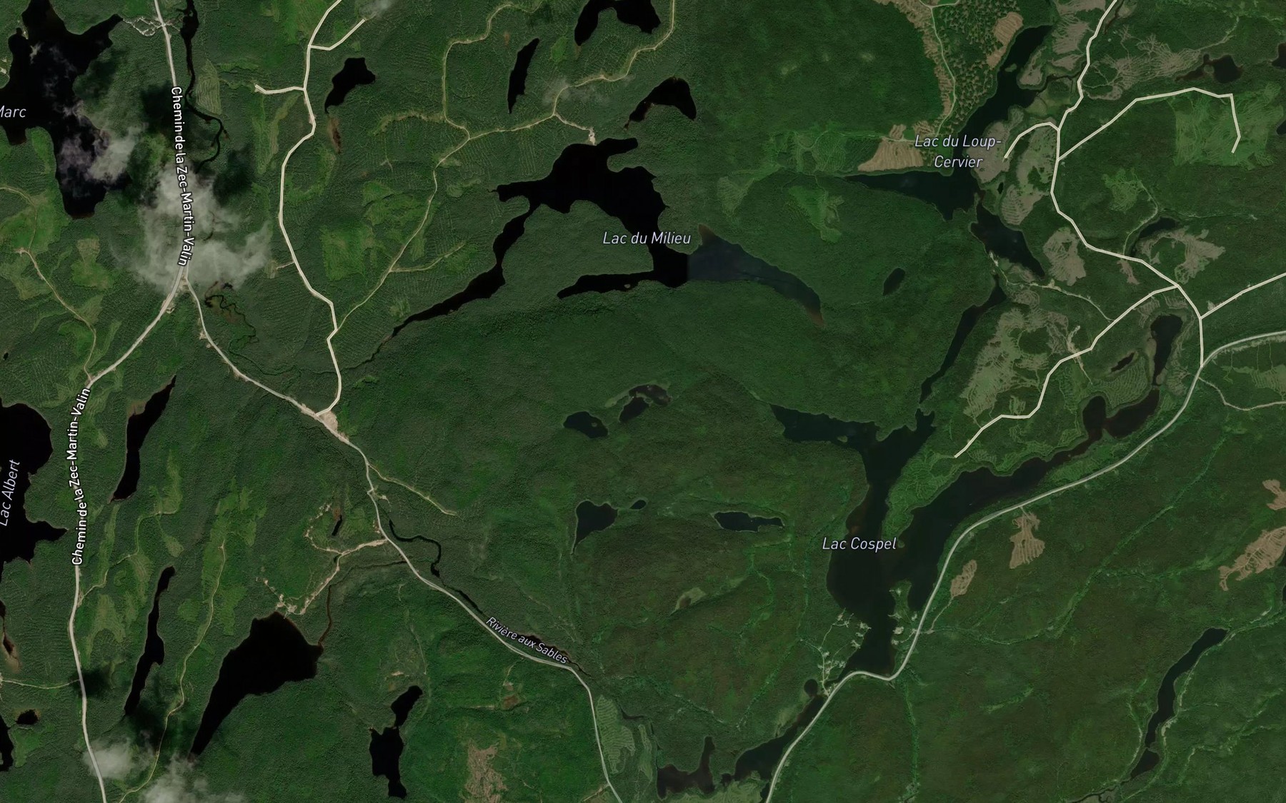 Satellite map of the Lac Anoki