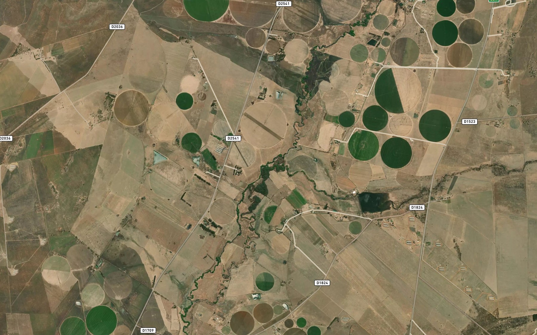 Satellite map of the Rooikraalspruit