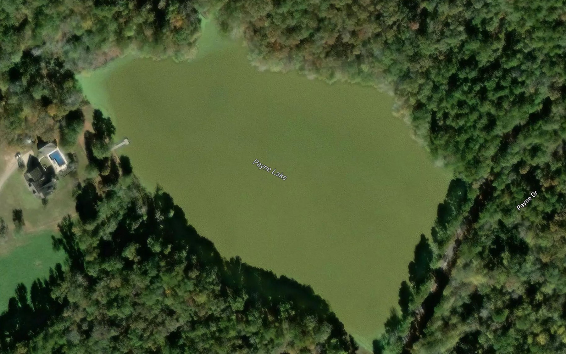 Satellite map of the Payne Lake