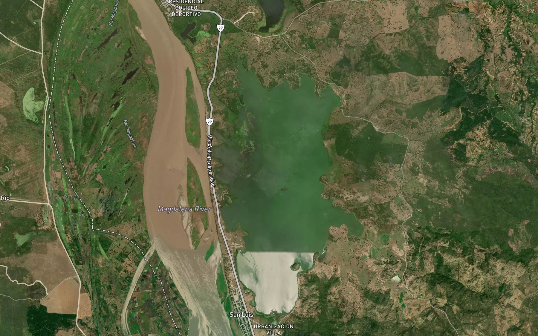 Satellite map of the Cienaga de Zura