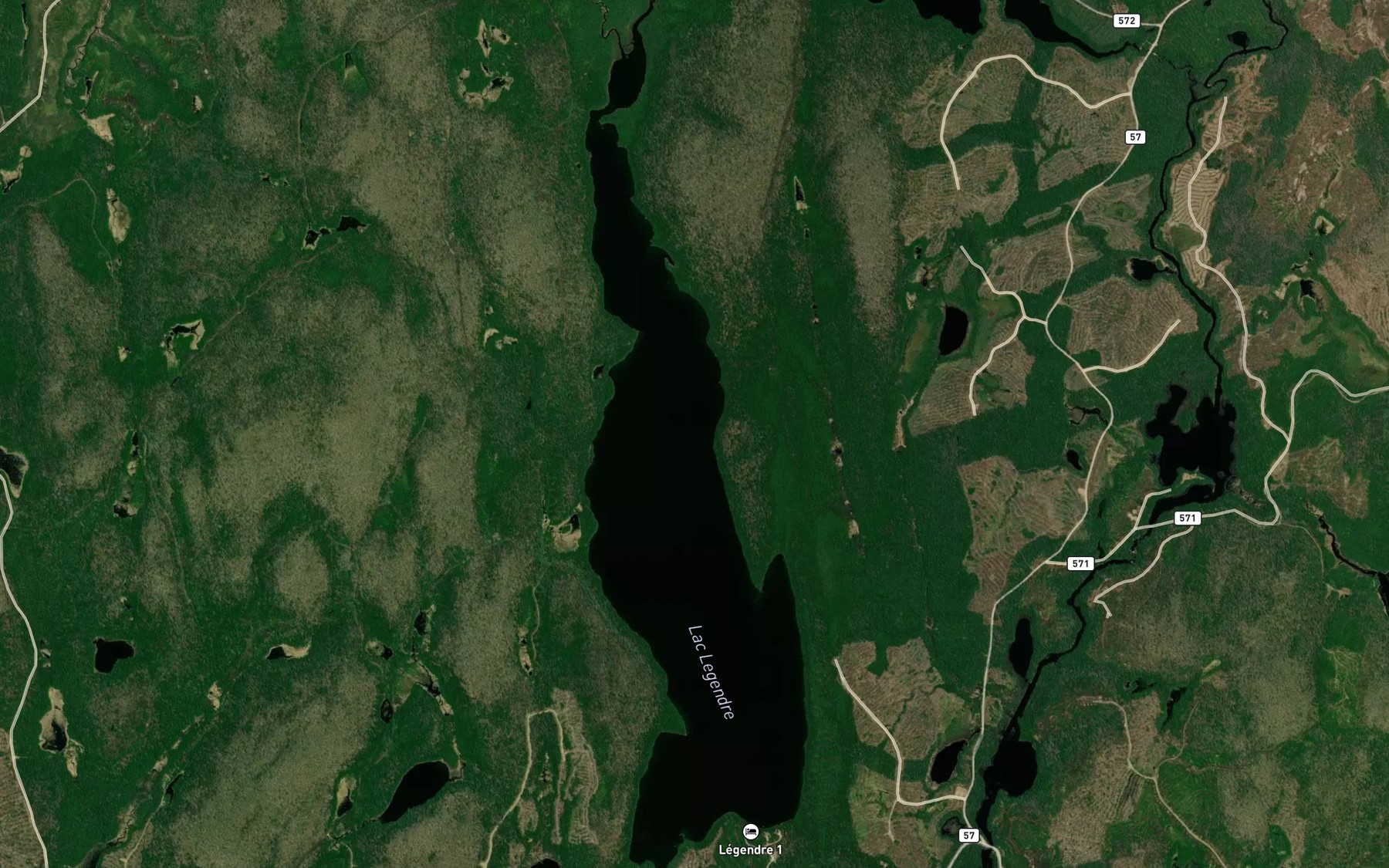 Satellite map of the Lac Legendre