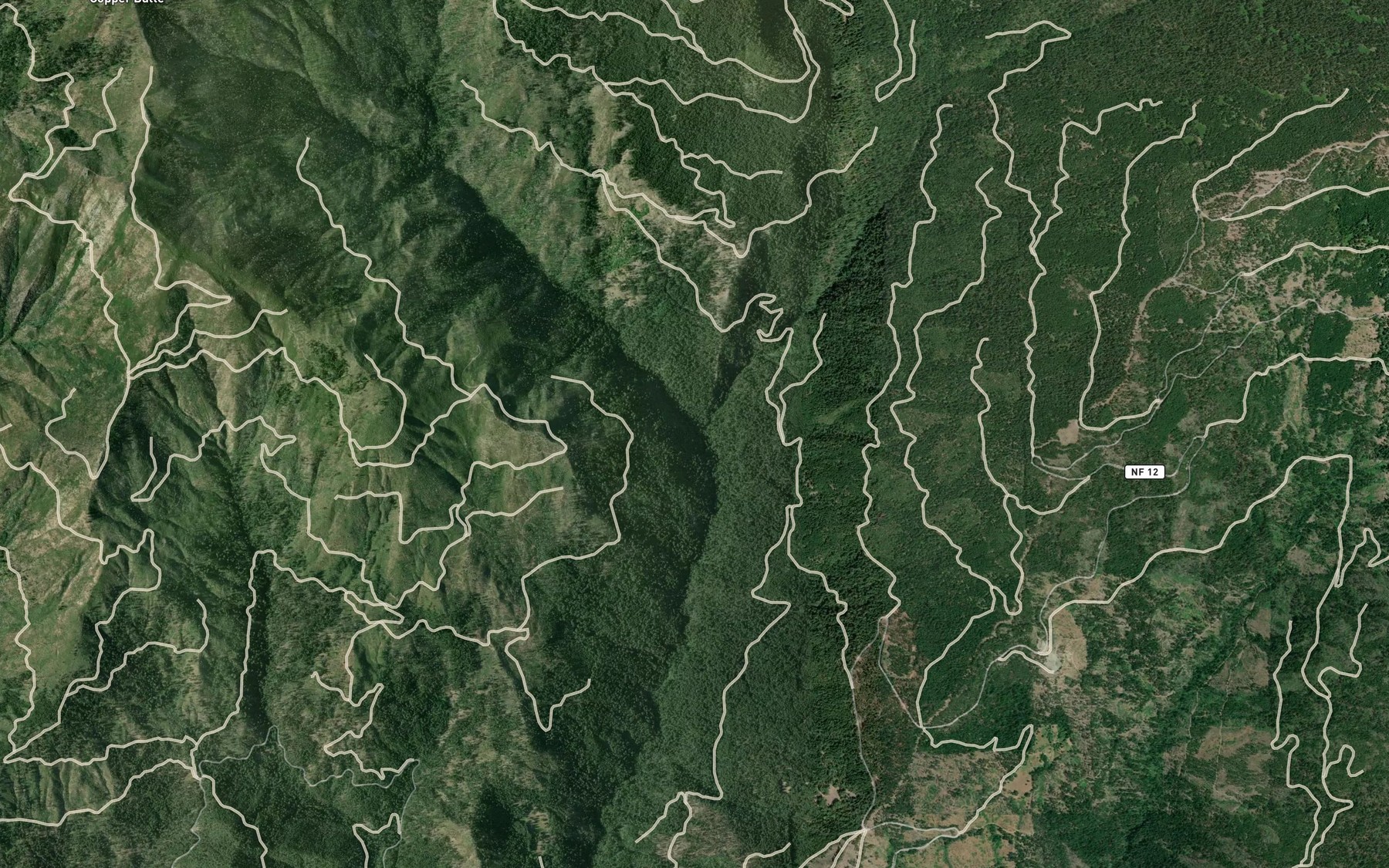 Satellite map of the West Fork Horse Creek