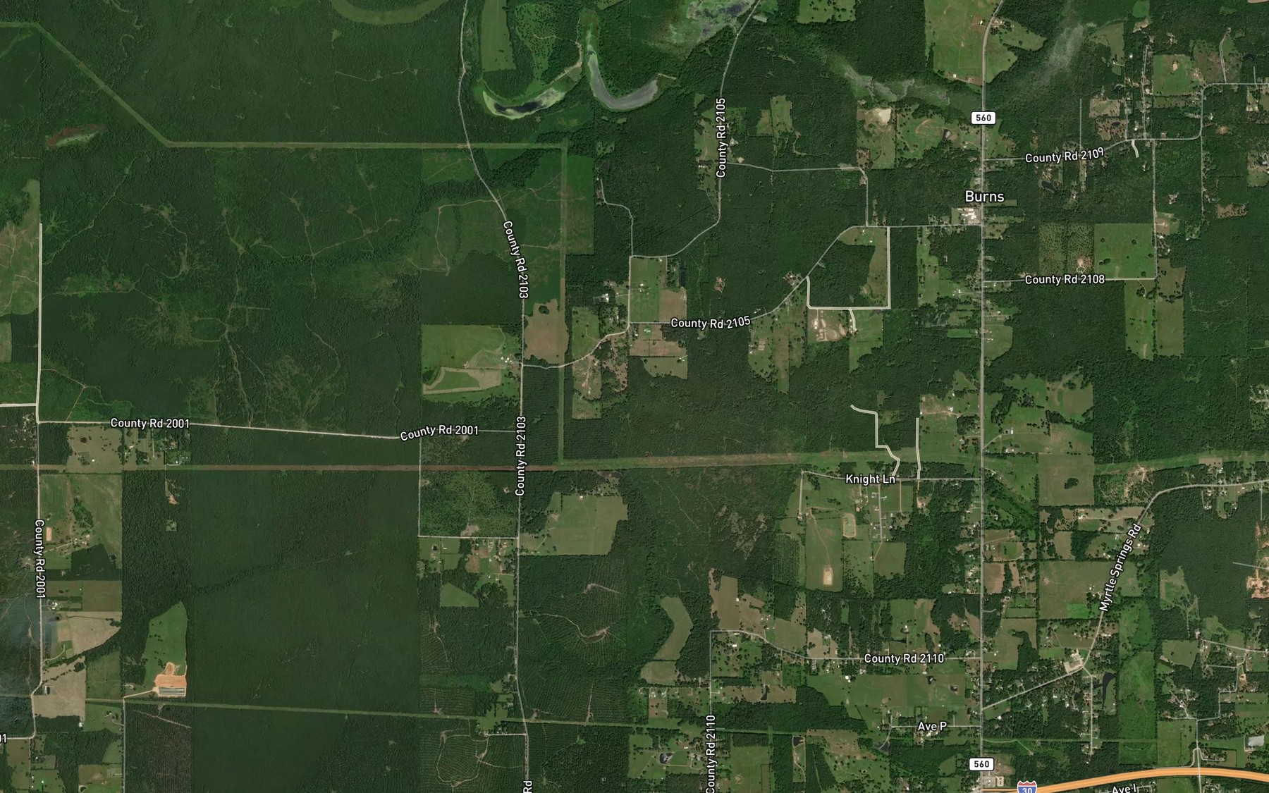 Satellite map of the Panther Creek