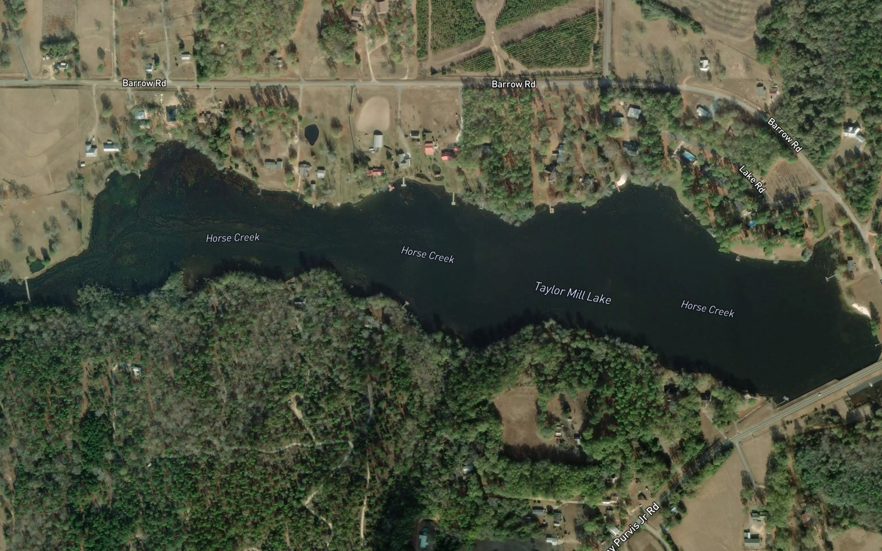 Satellite map of the Taylor Mill Lake