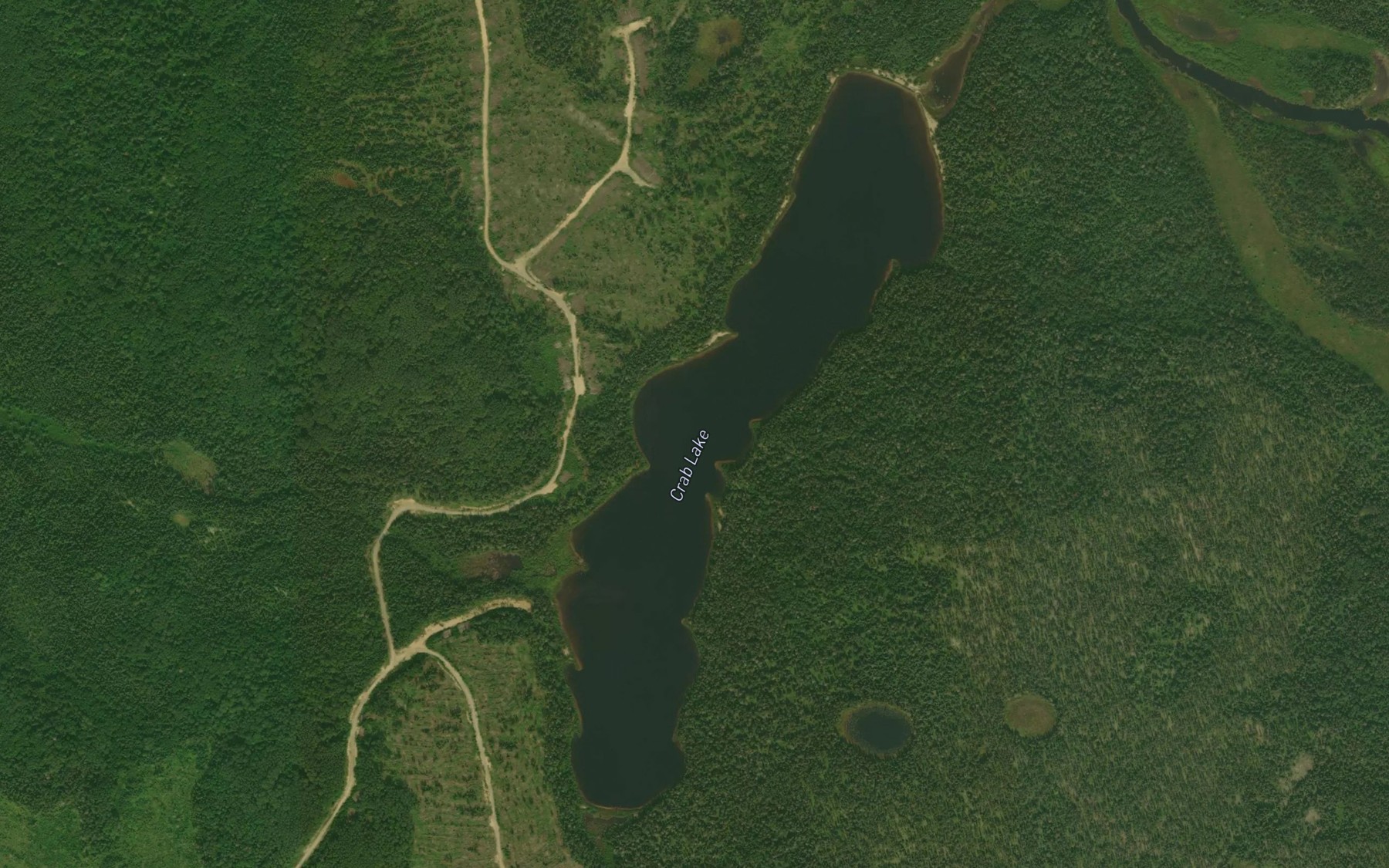 Satellite map of the Crab Lake