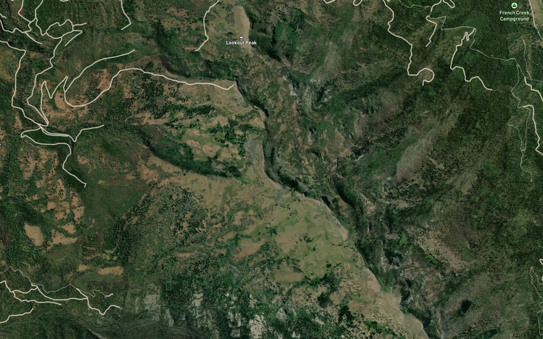 Satellite map of the Rock Lake