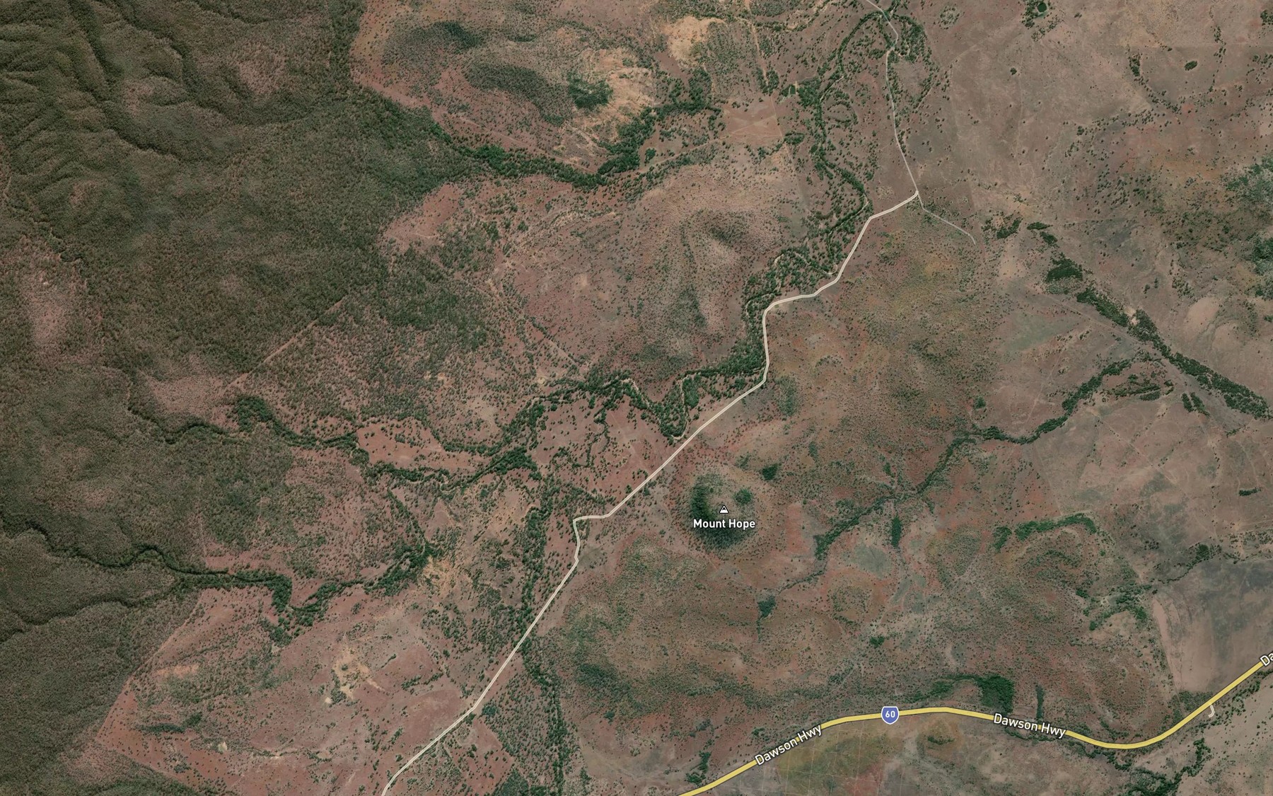 Satellite map of the Camp Creek