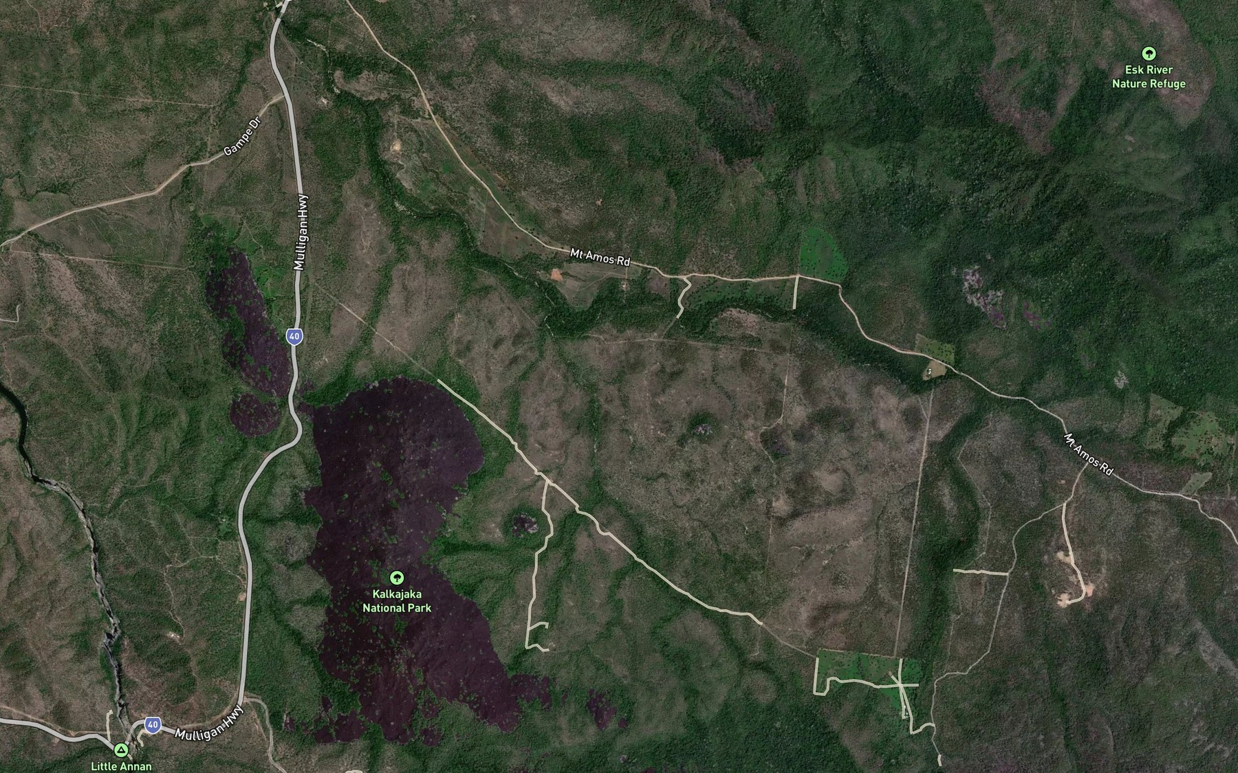 Satellite map of the Cedar Creek
