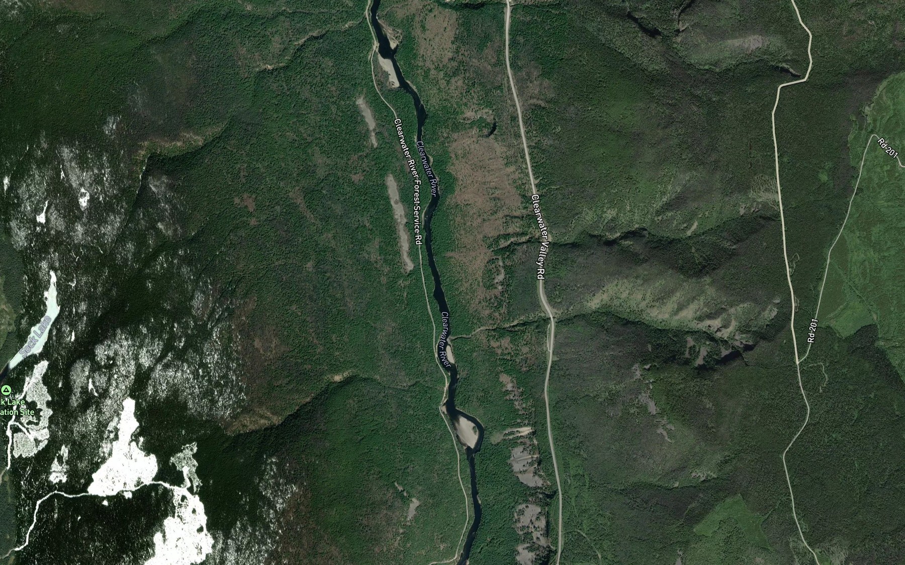 Satellite map of the First Canyon Creek
