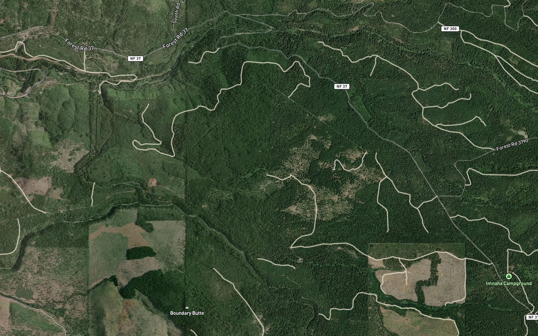 Satellite map of the Daniel Spring