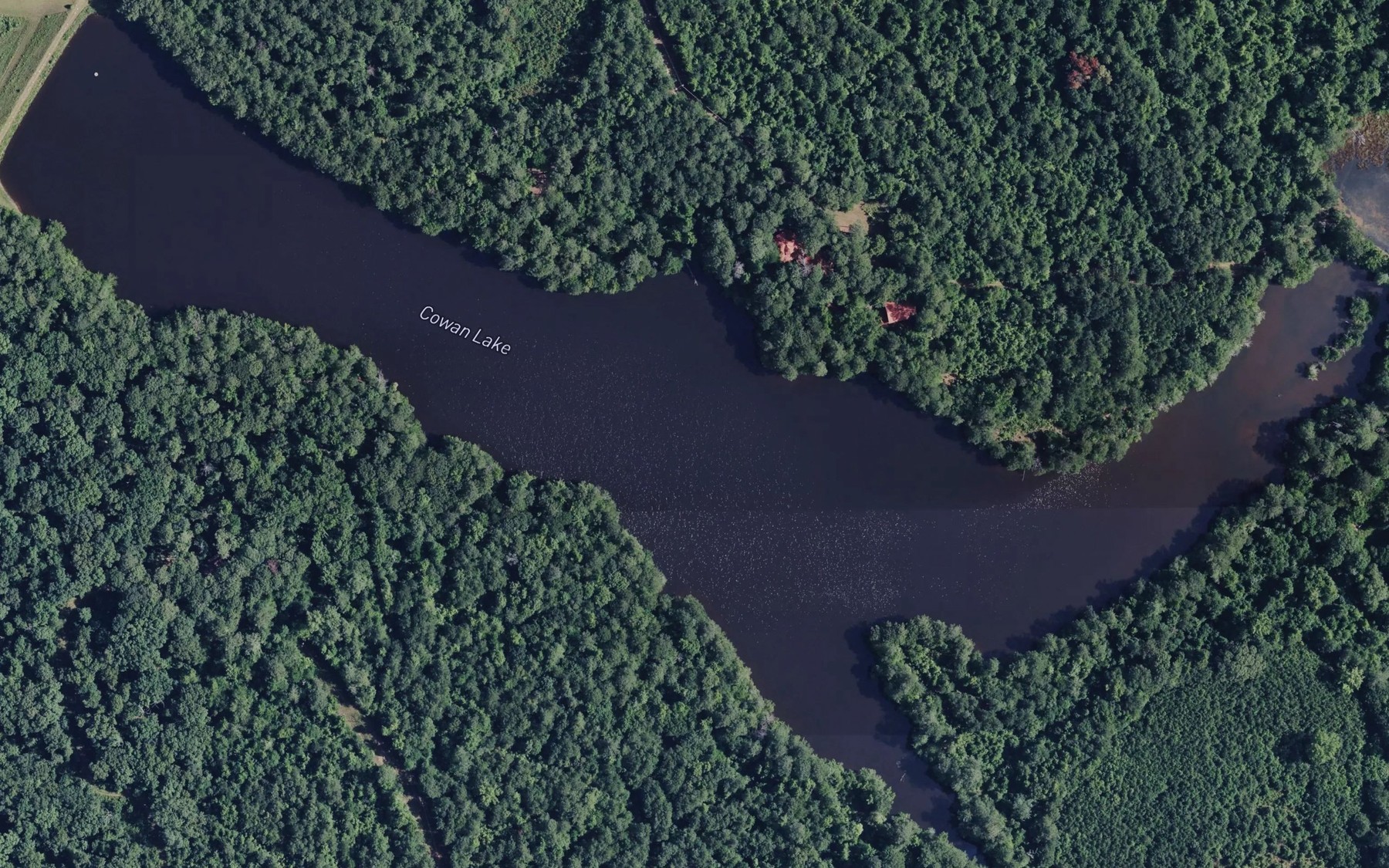 Satellite map of the Cowan Lake