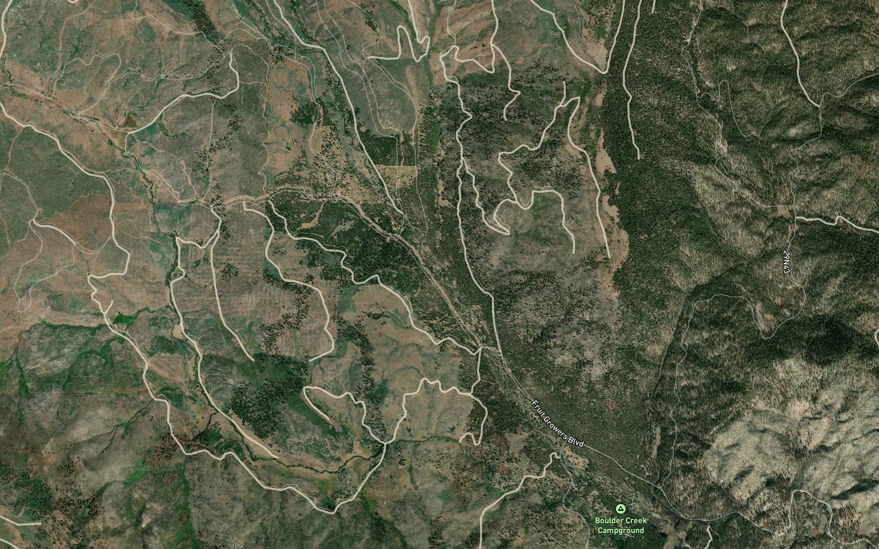 Satellite map of the Willow Creek