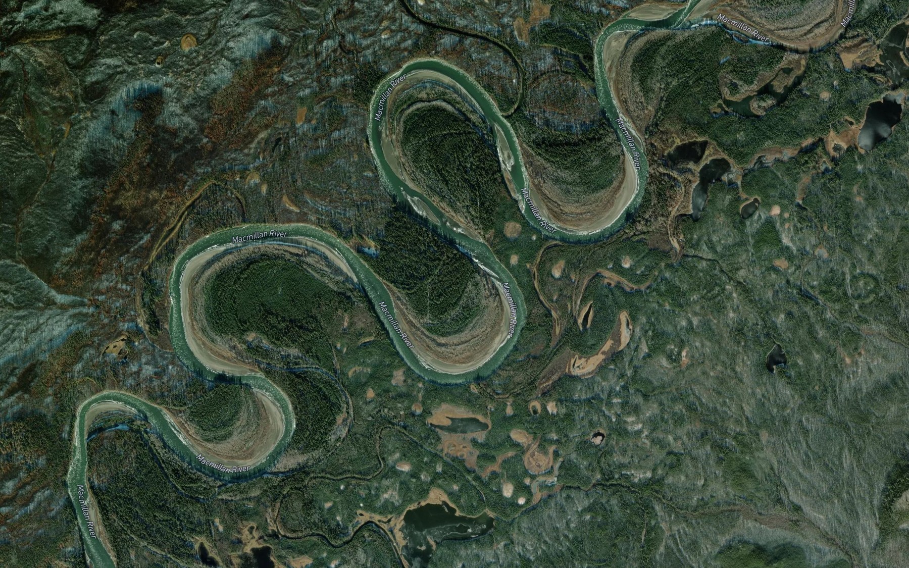 Satellite map of the Moose River